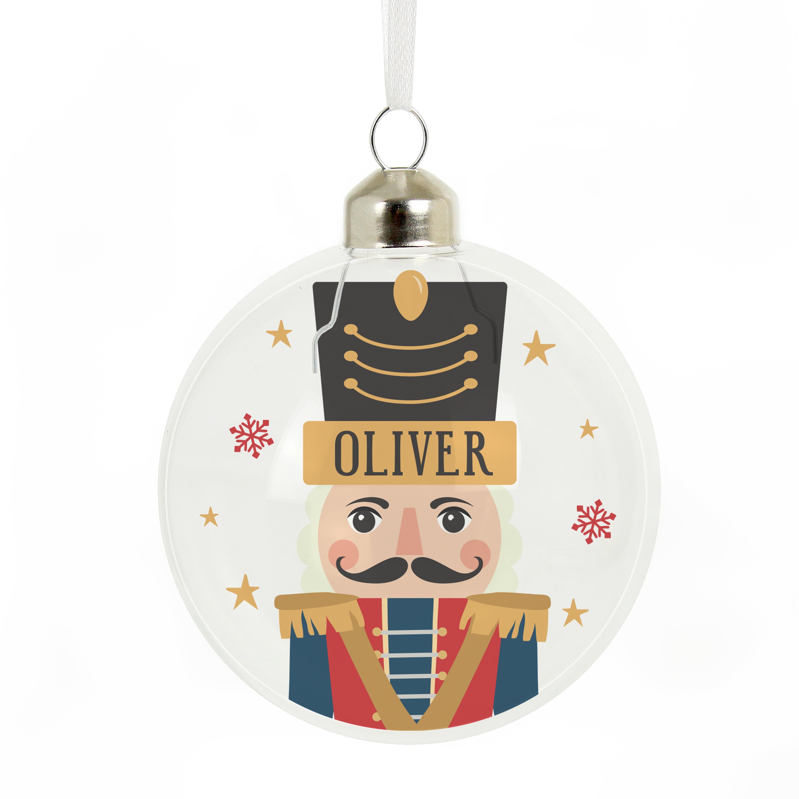 Personalised Nutcracker Christmas Glass Bauble