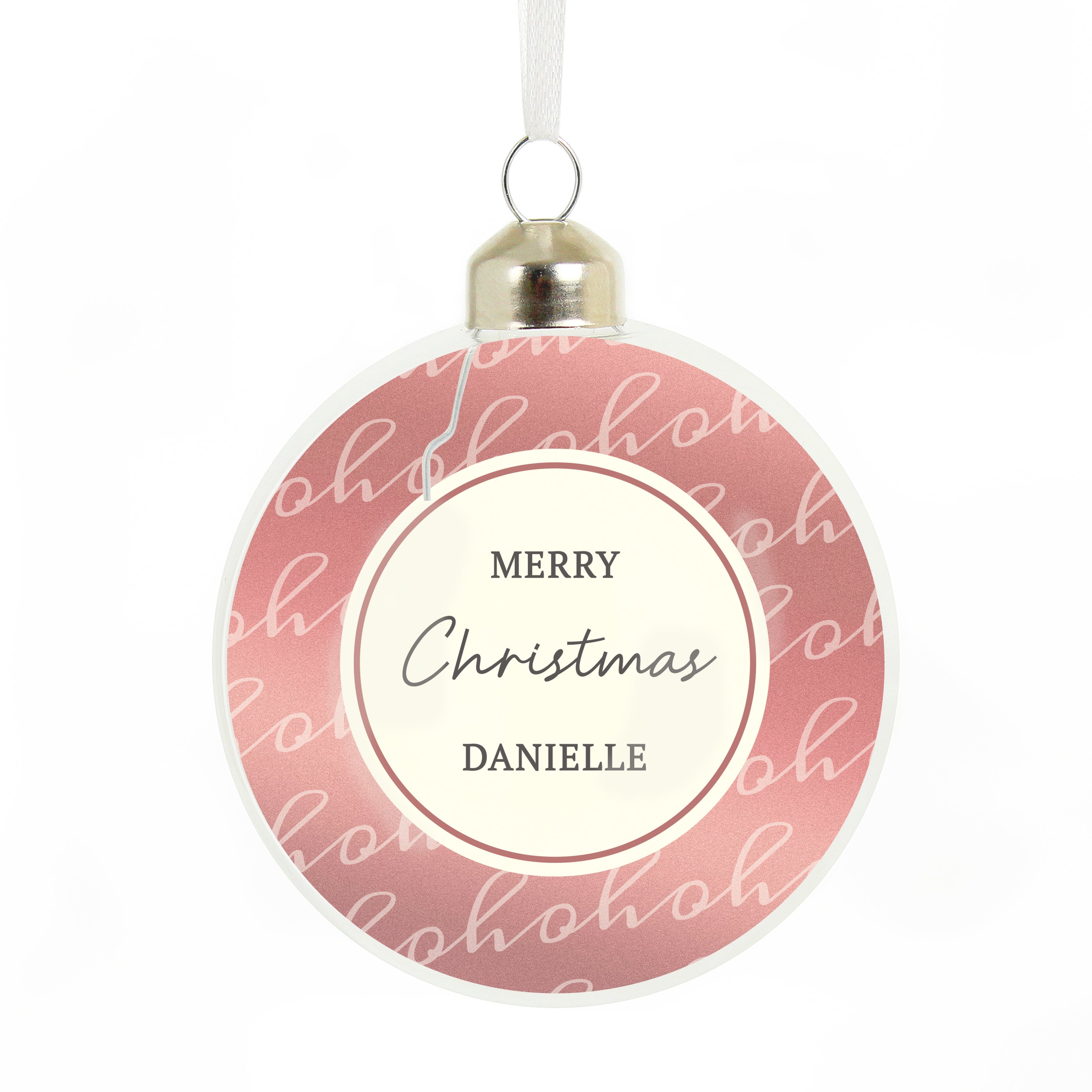 Personalised Ho Ho Ho Glass Bauble