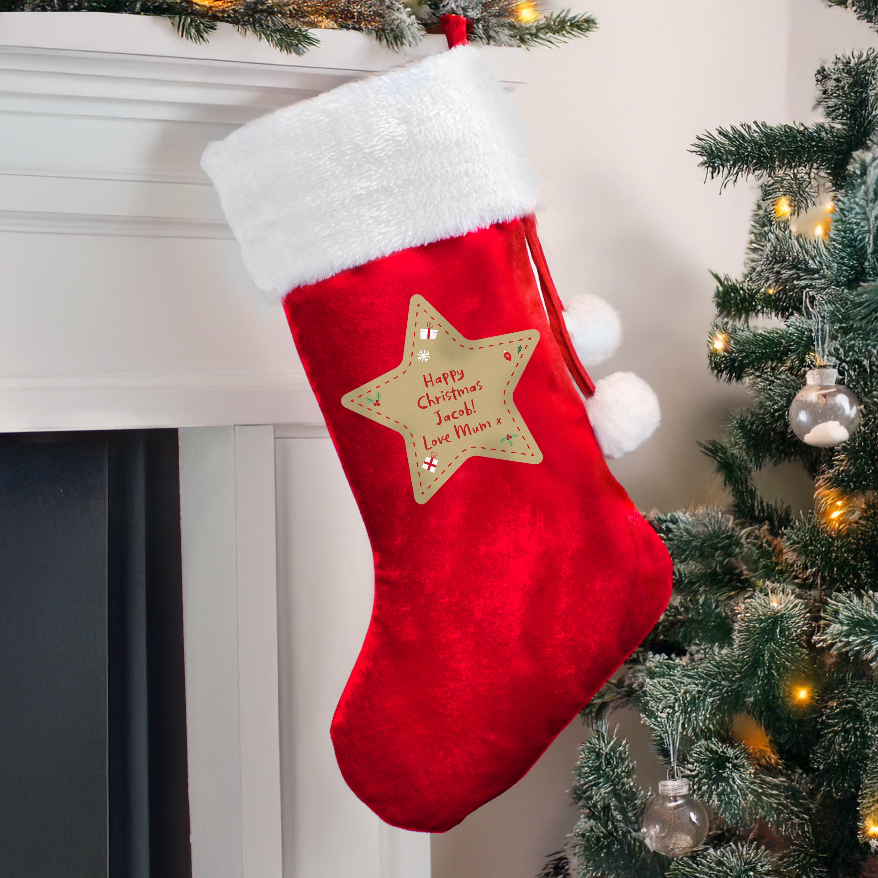 Personalised Christmas Red Stocking