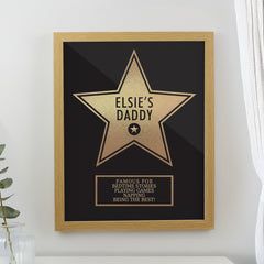 Personalised Star Award Oak Poster Frame