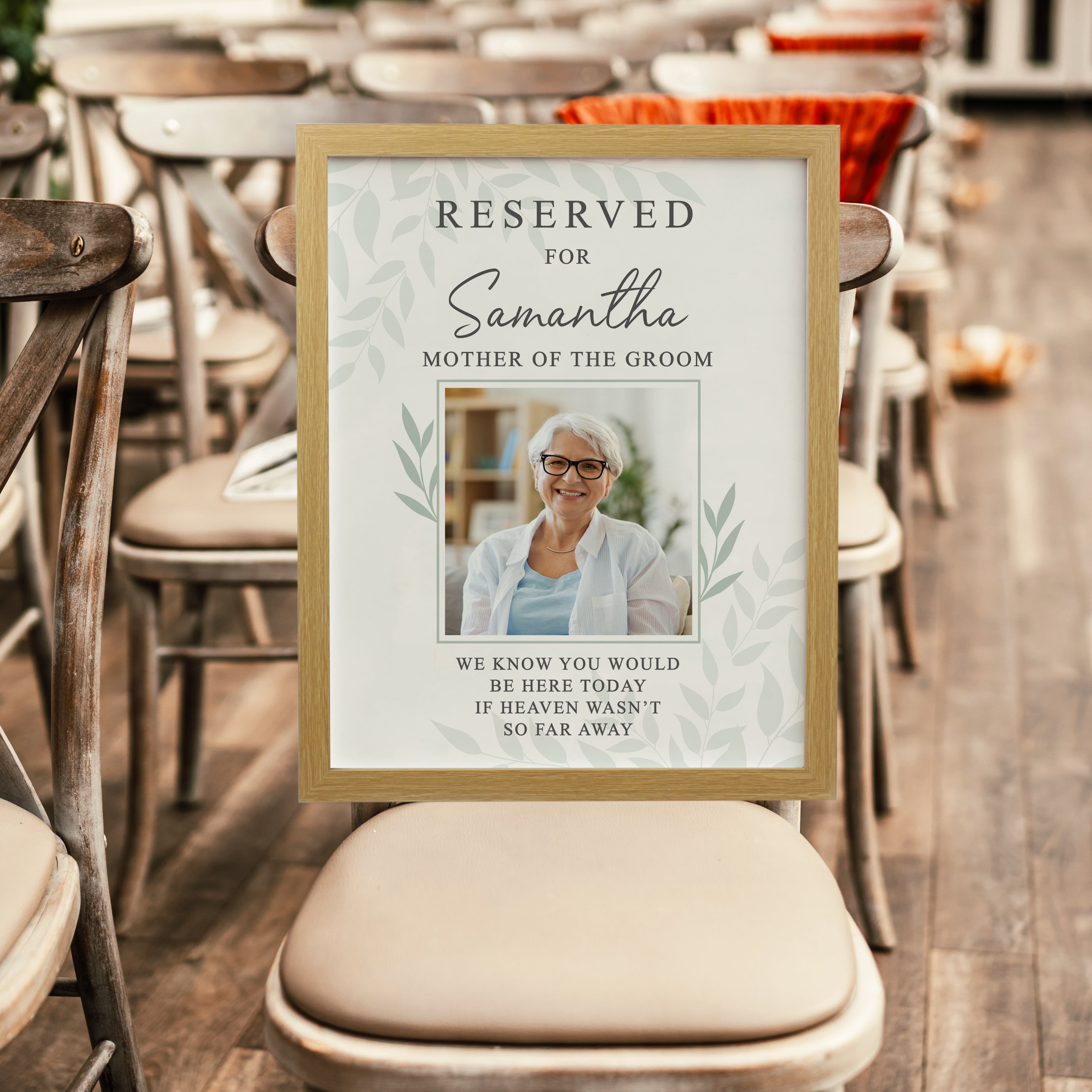 Personalised Reserved For Photo Upload Oak Poster Frame