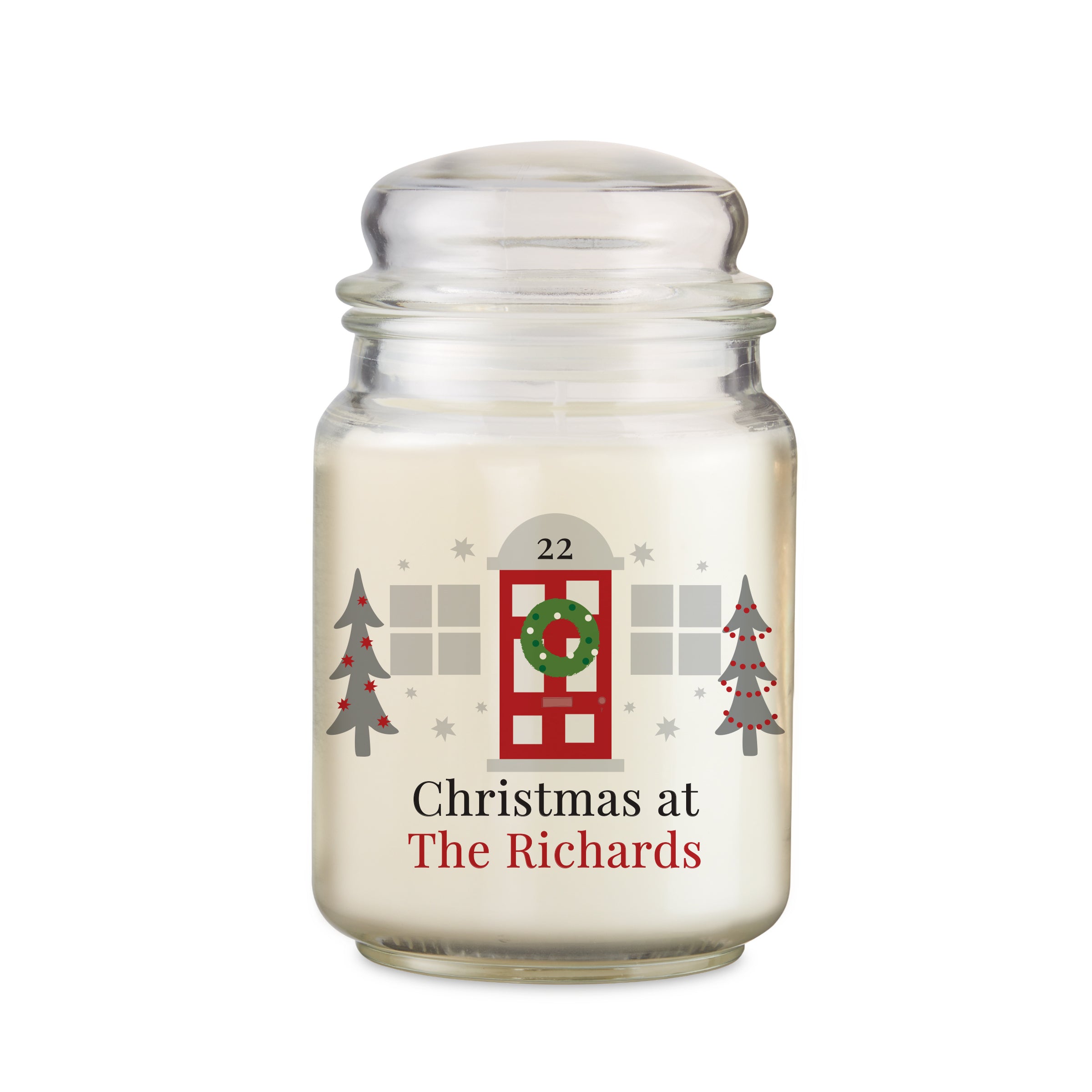 Personalised Home For Christmas Large Candle Jar