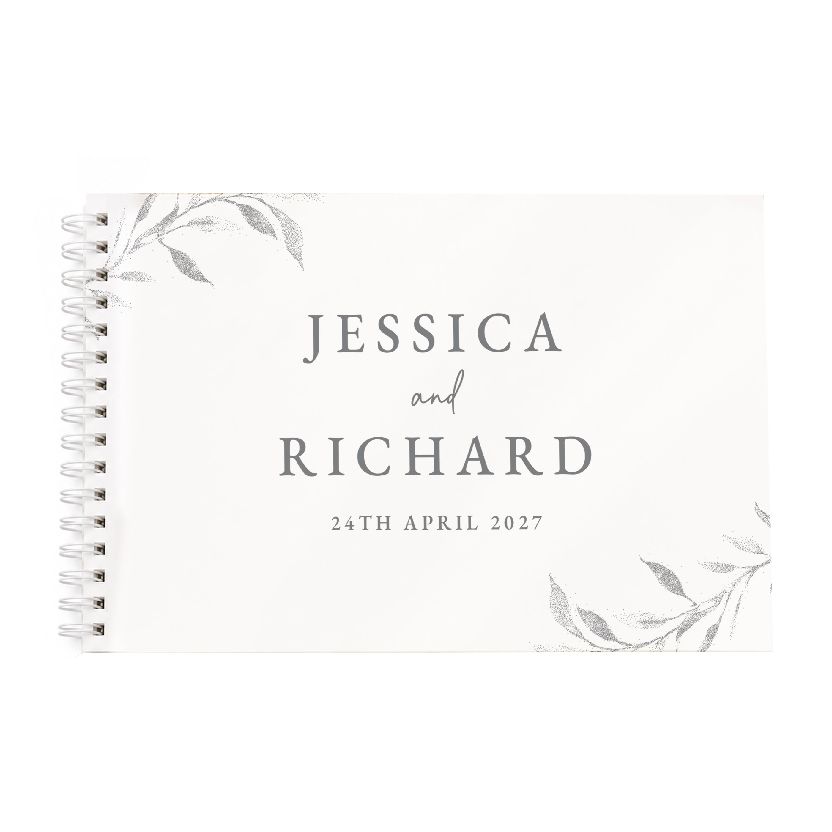 Personalised Botanical Off White Wedding Guest Book