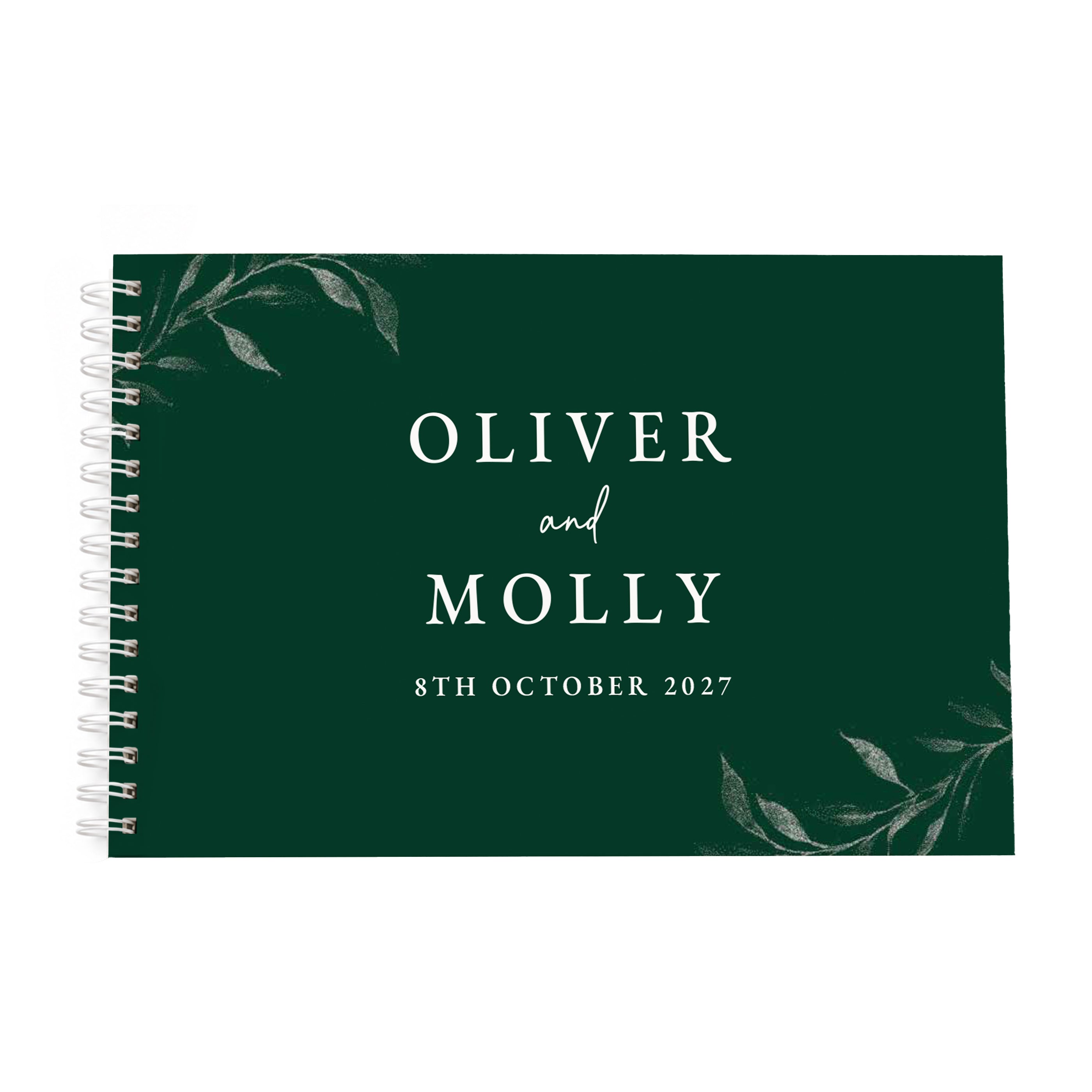 Personalised Botanical Evergreen Wedding Guest Book