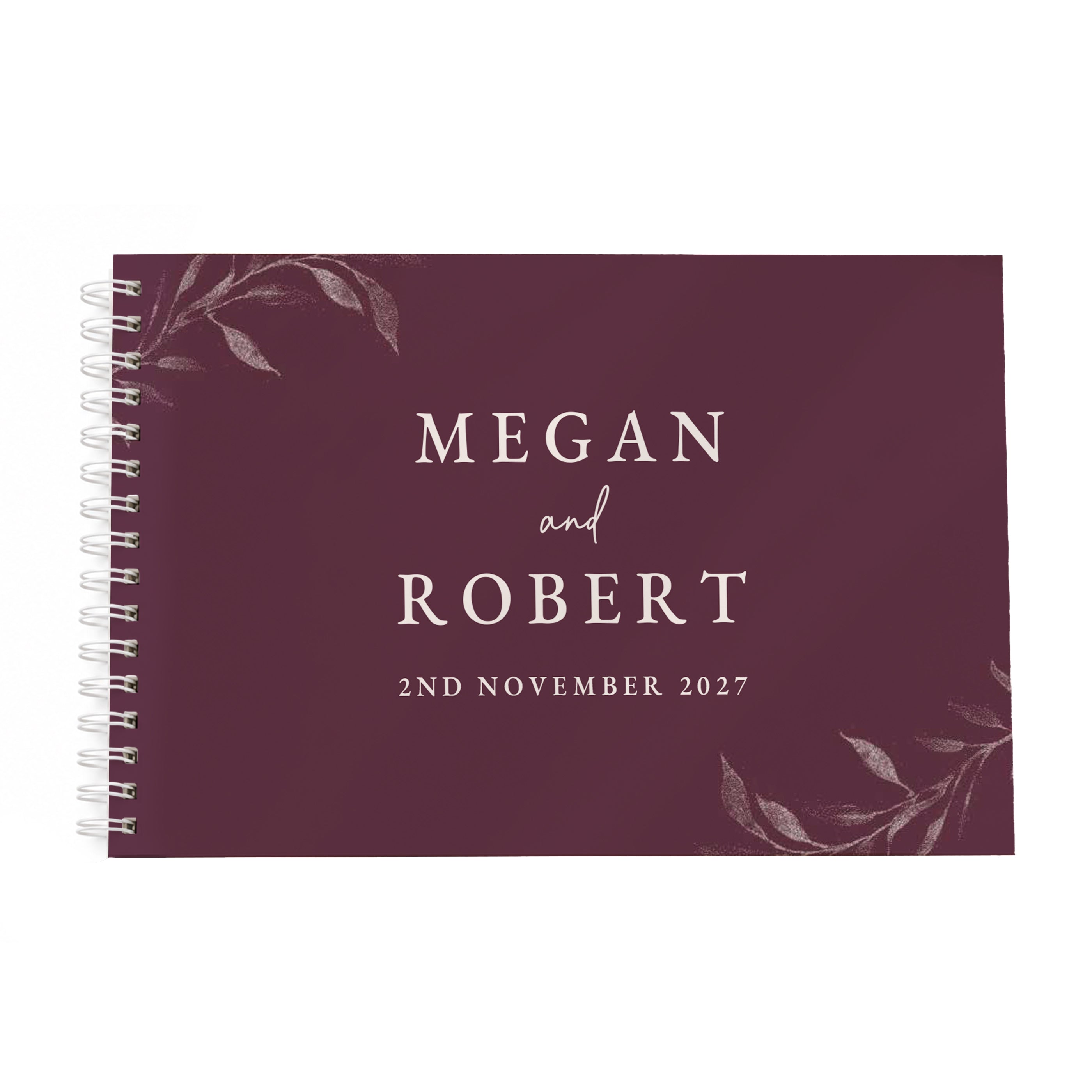 Personalised Botanical Plum Wedding Guest Book