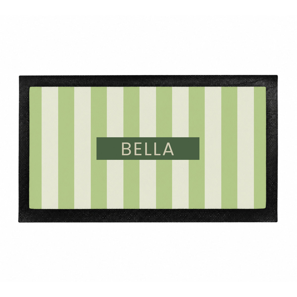 Personalised Green Stripe Pet Bowl Mat