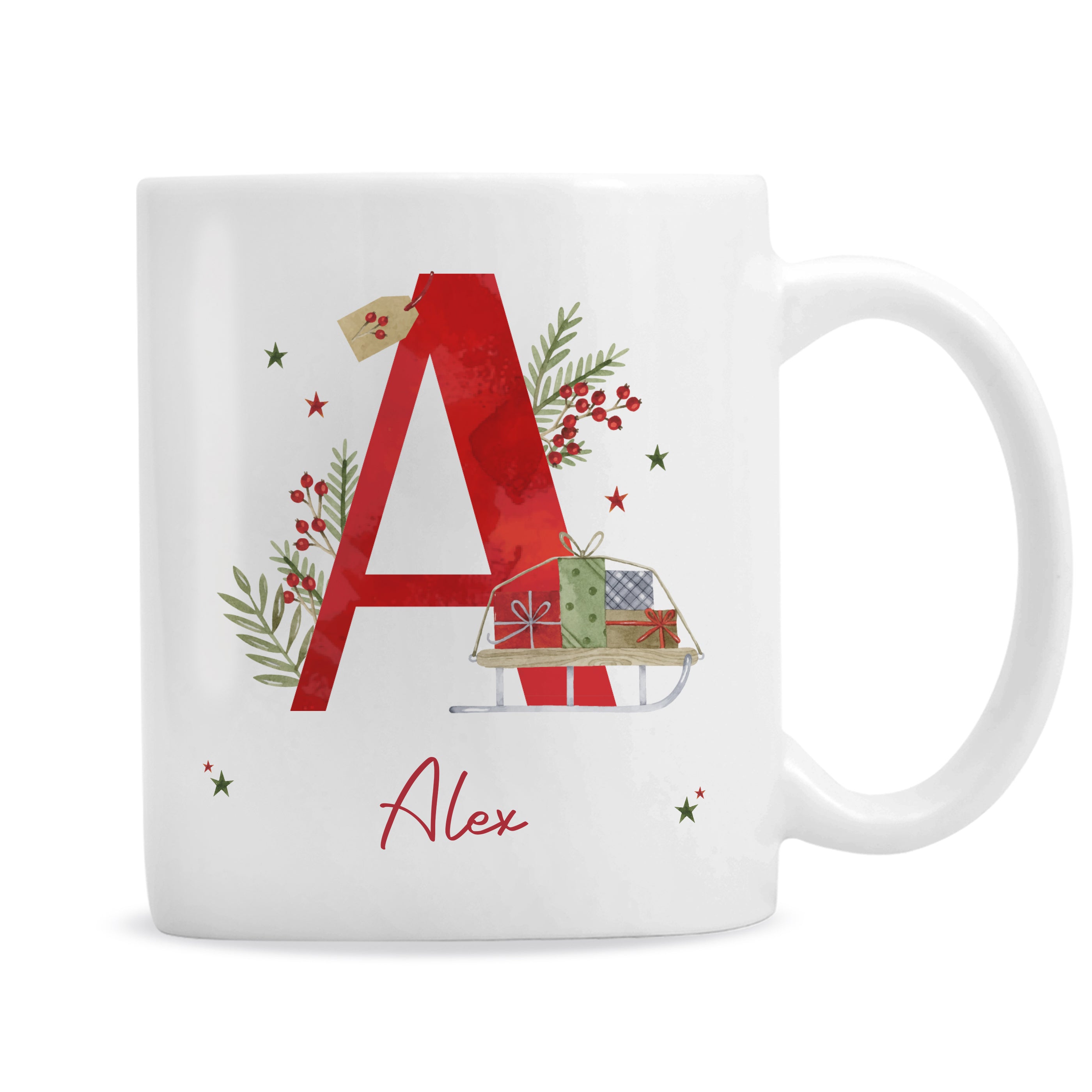 Personalised Christmas Initial Mug