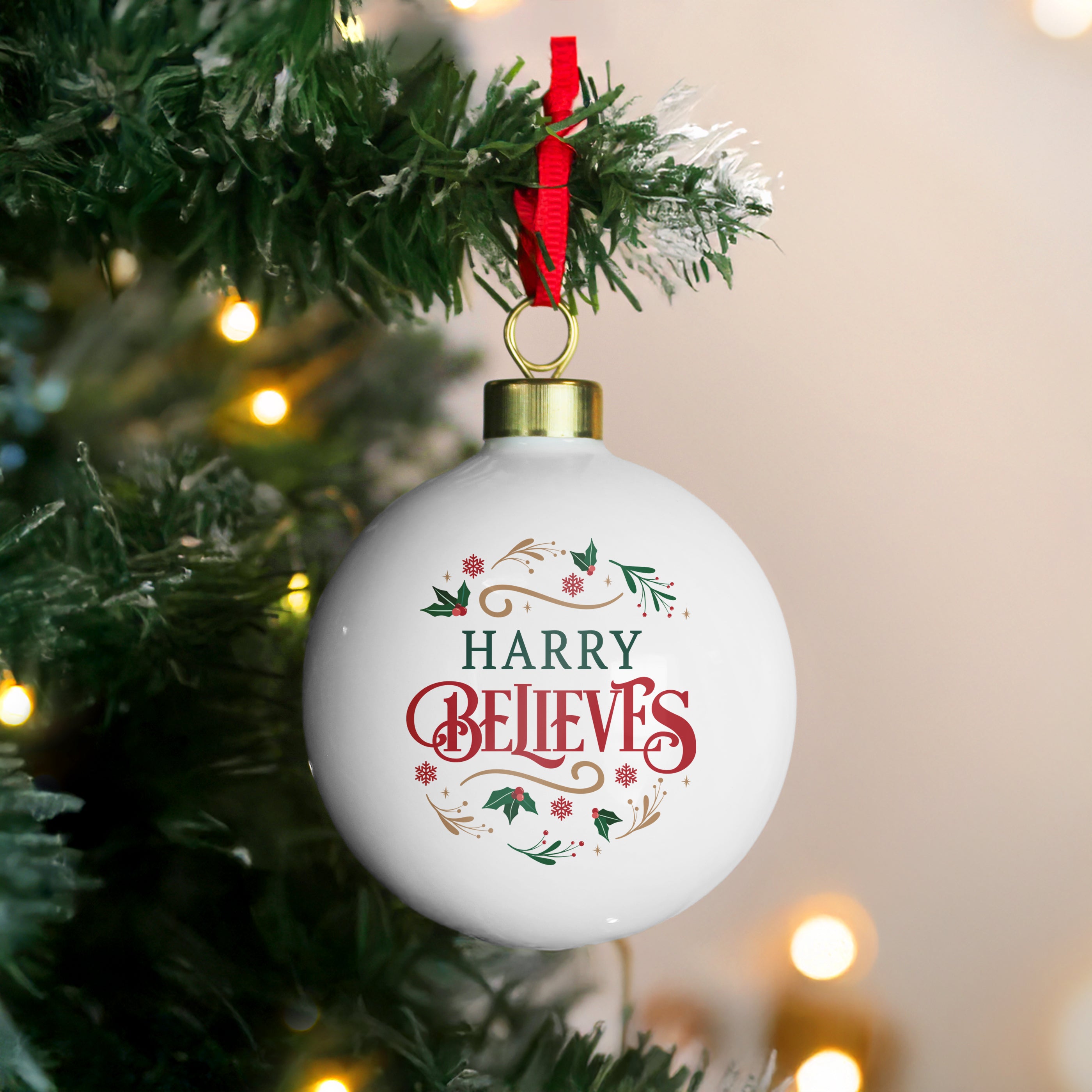 Personalised Believe in Christmas Bauble
