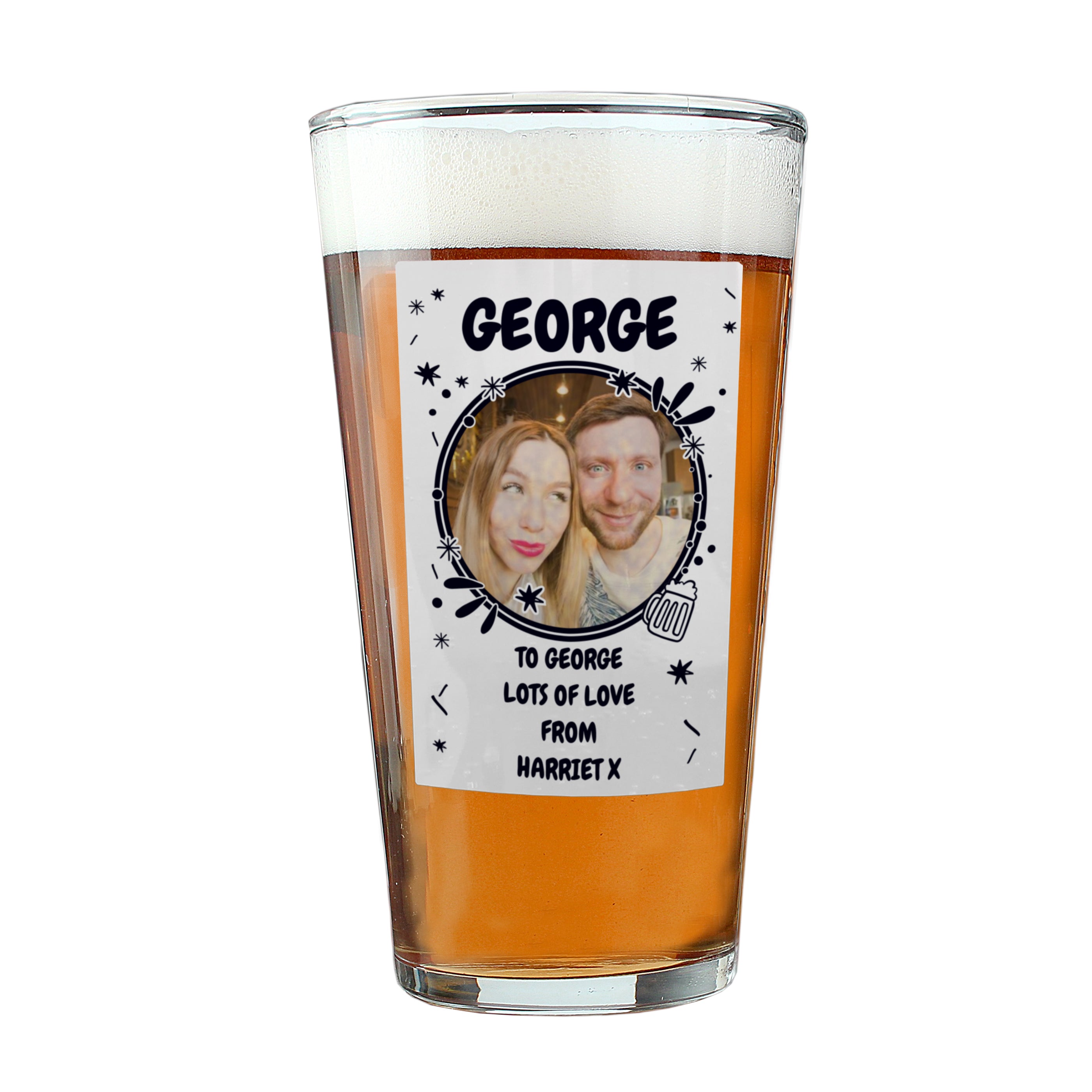 Personalised Photo Upload Beer Glass