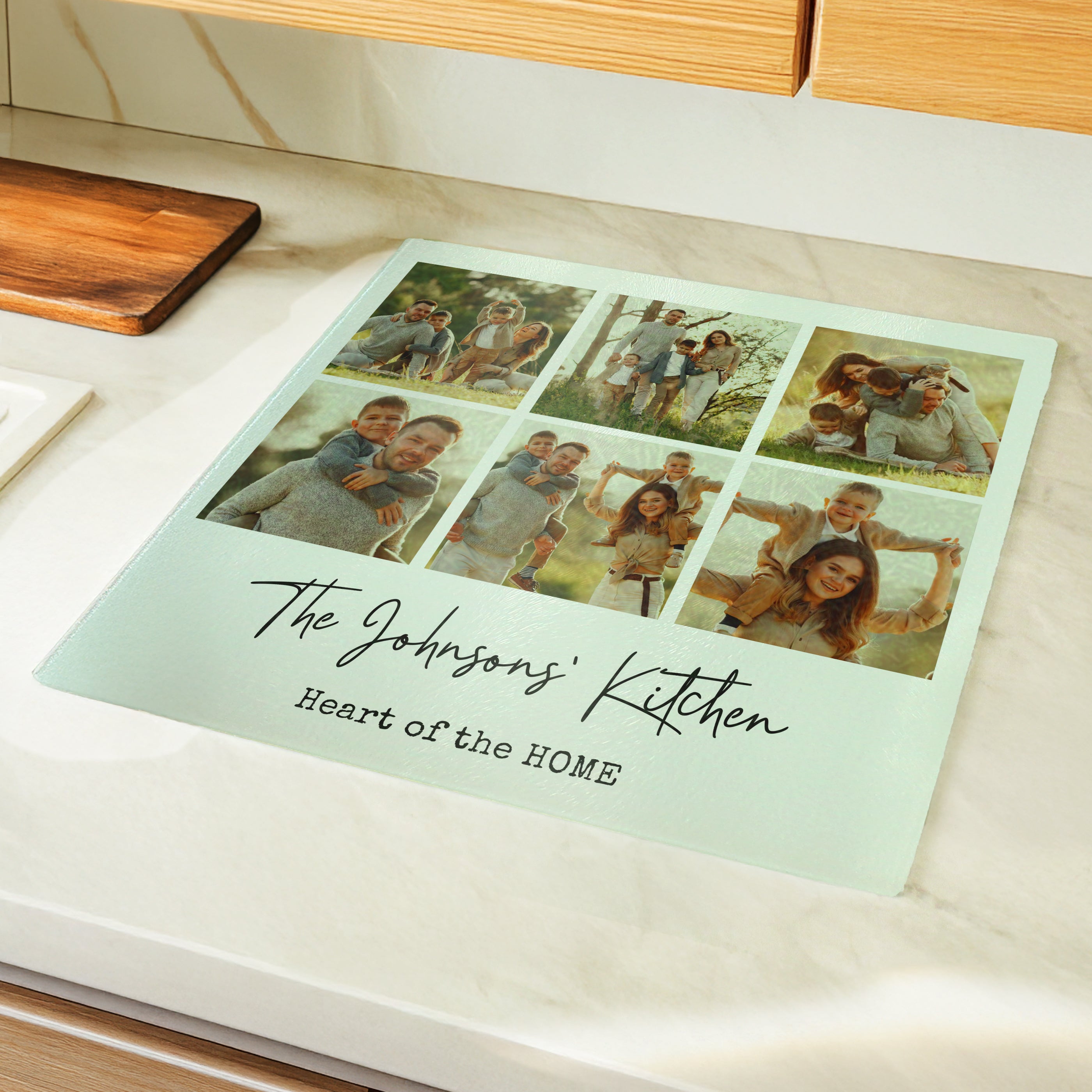 Personalised Photo Upload Glass Chopping Board