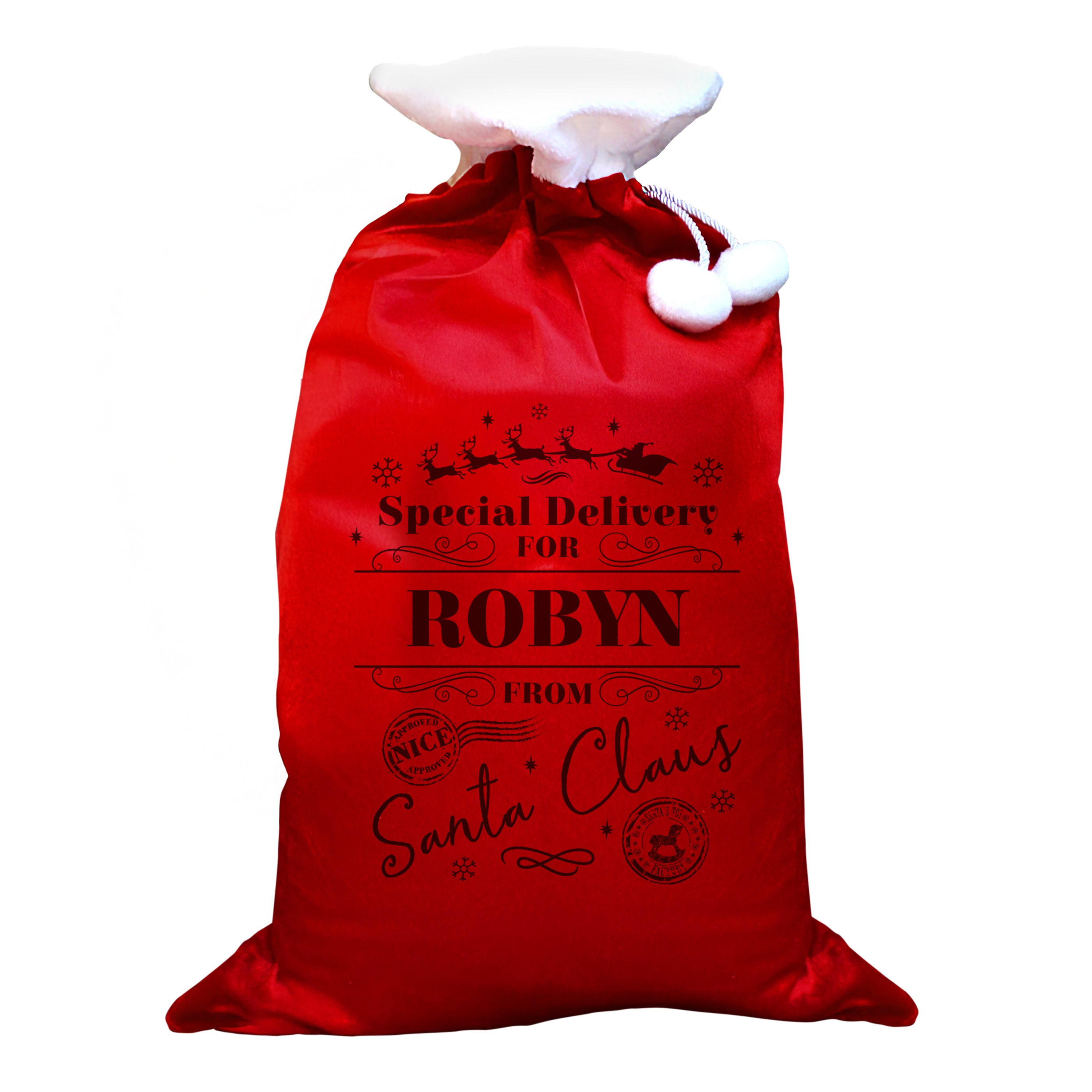 Personalised Special Delivery Red Sack