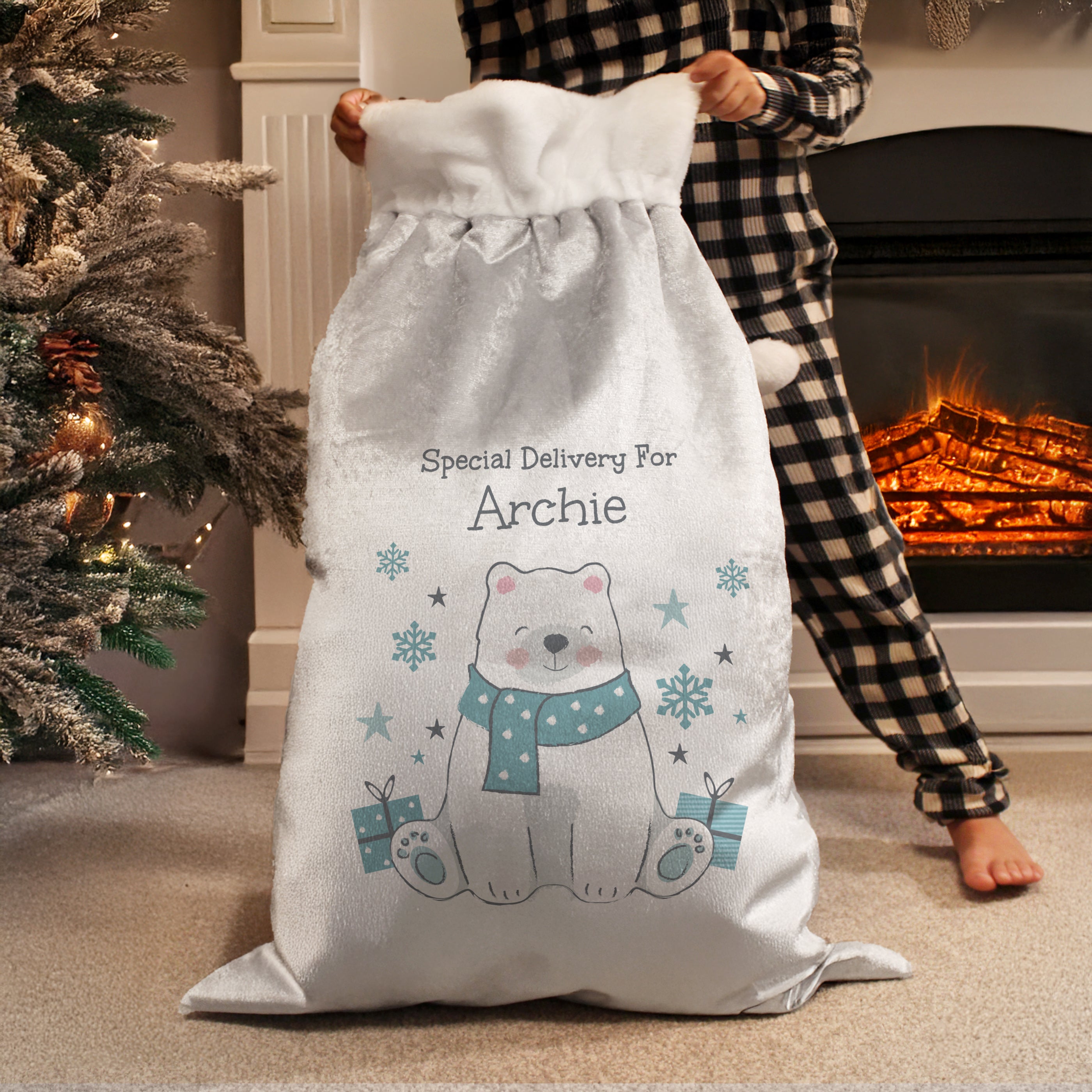 Personalised Polar Bear Christmas Sack