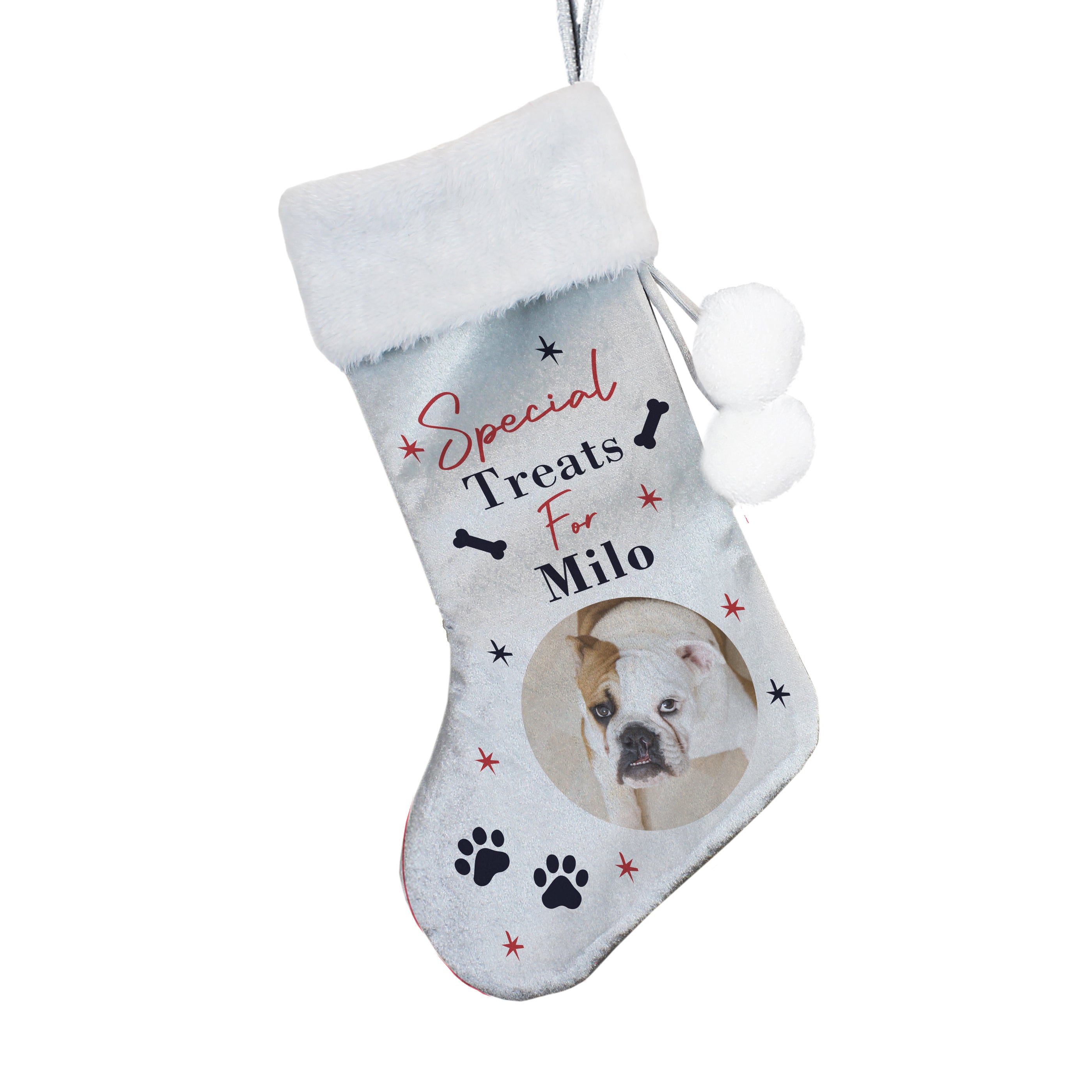 Personalised Photo Upload Dog Christmas Stocking