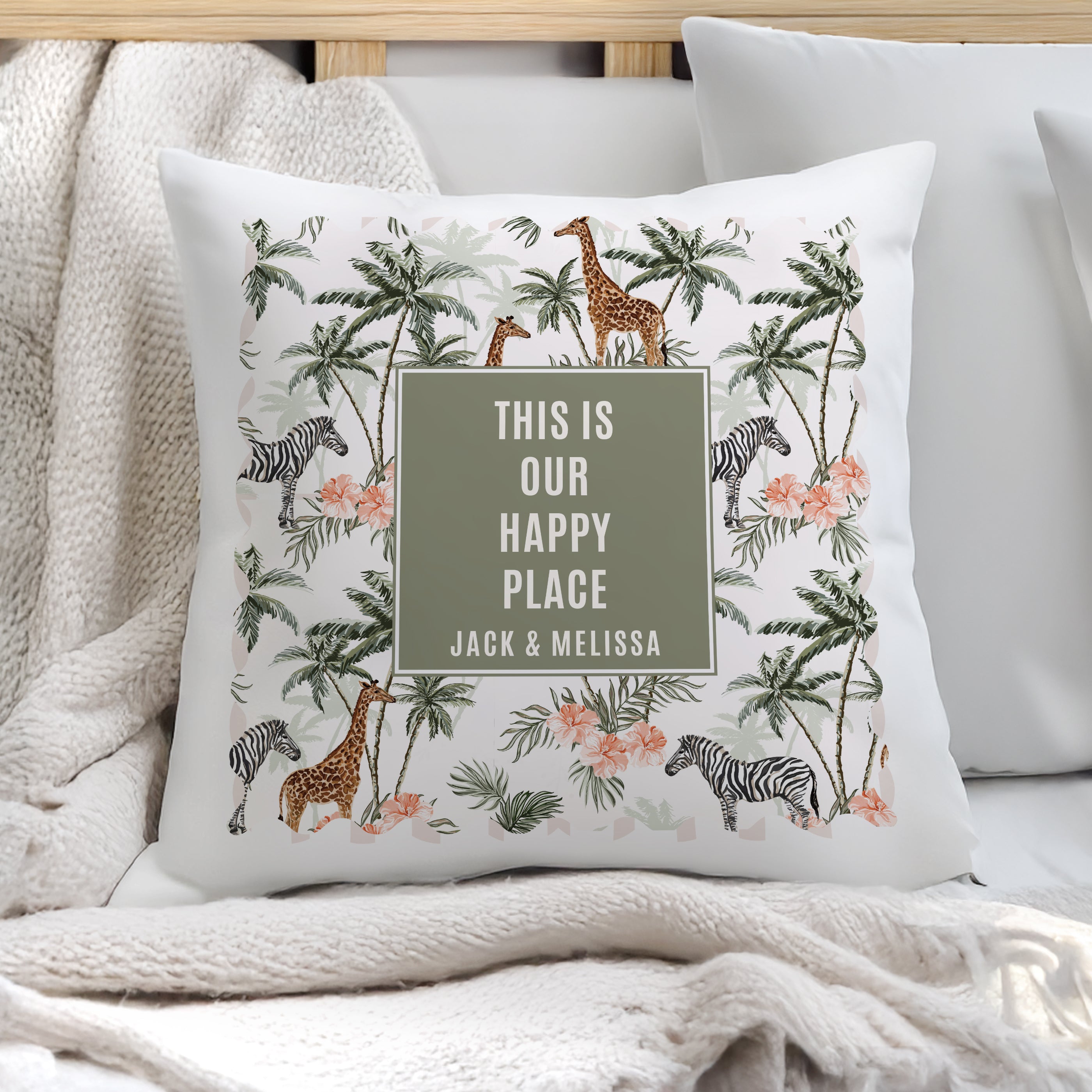 Personalised Jungle Print Cushion