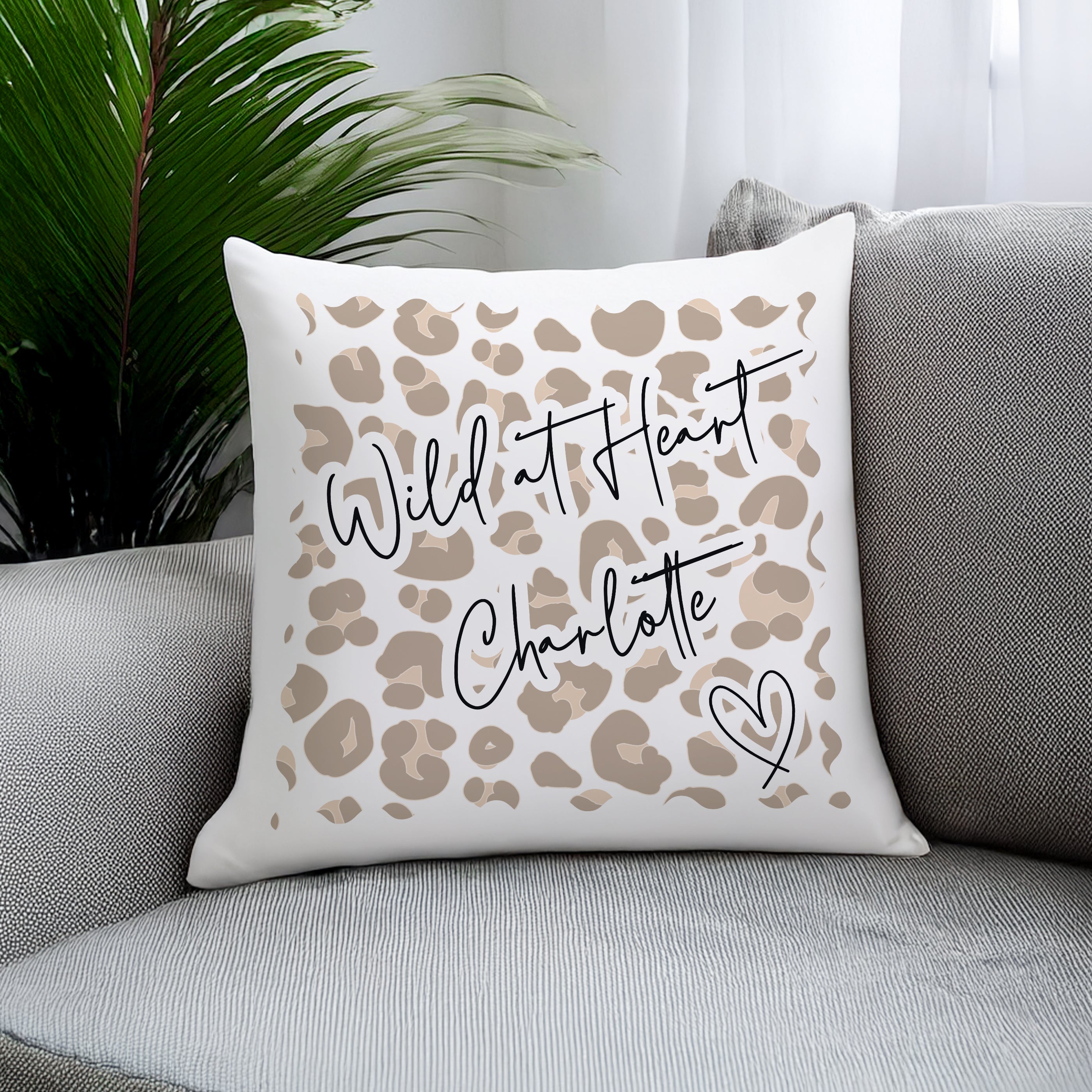 Personalised Leopard Print Cushion