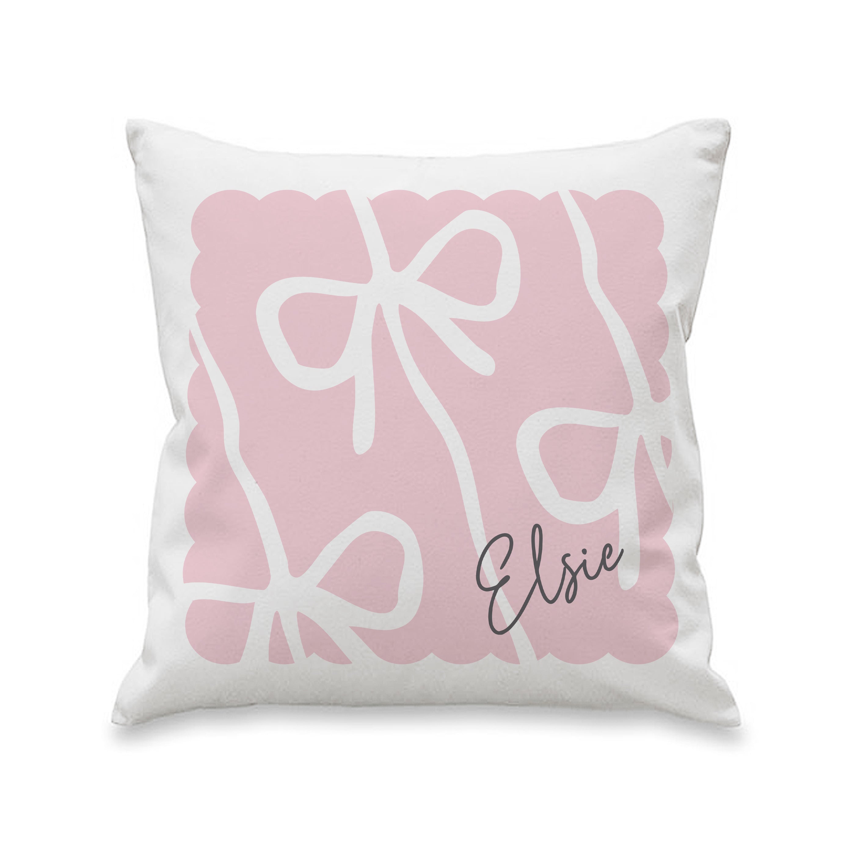 Personalised Pink Bow Cushion