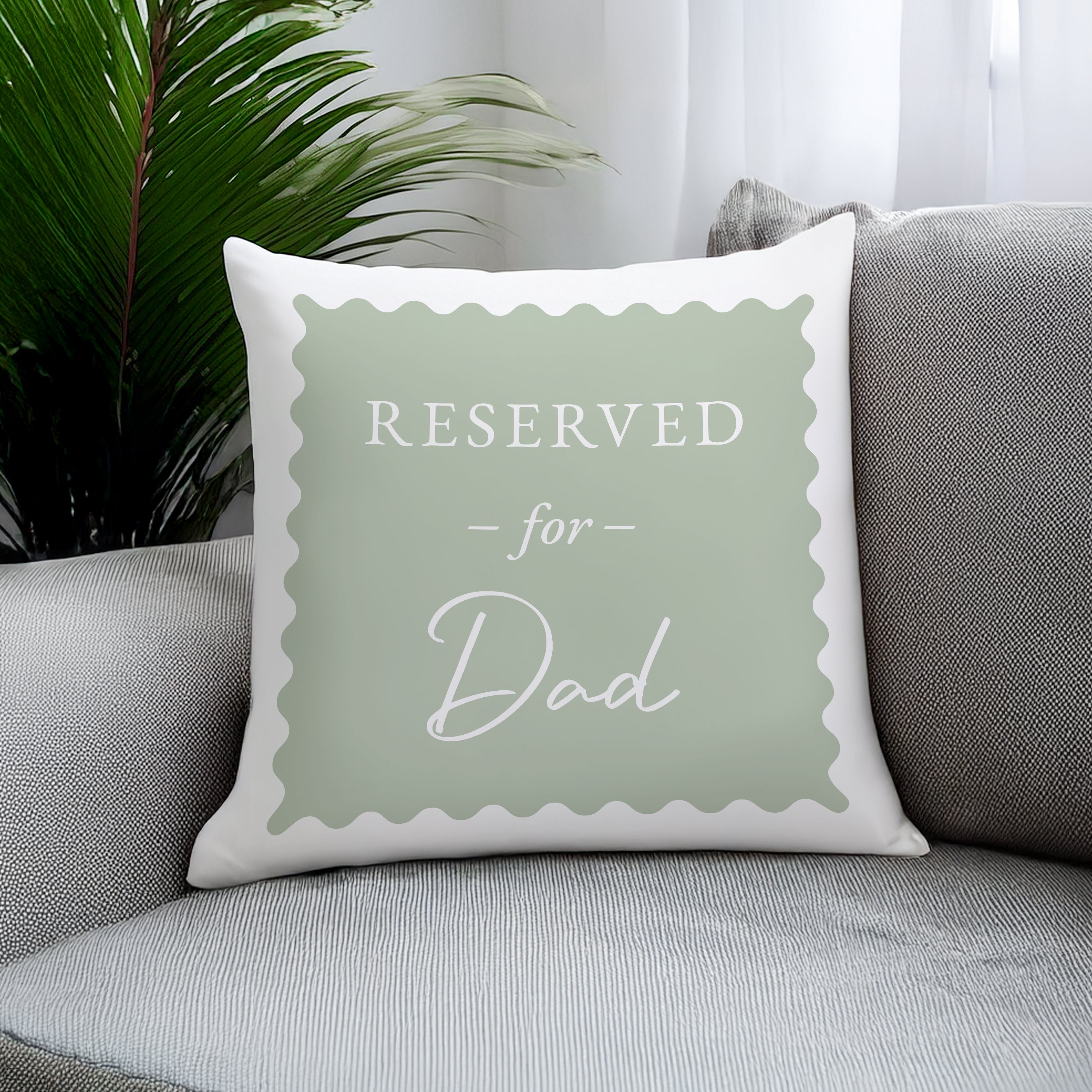 Personalised Sage Green Reserved For Cushion