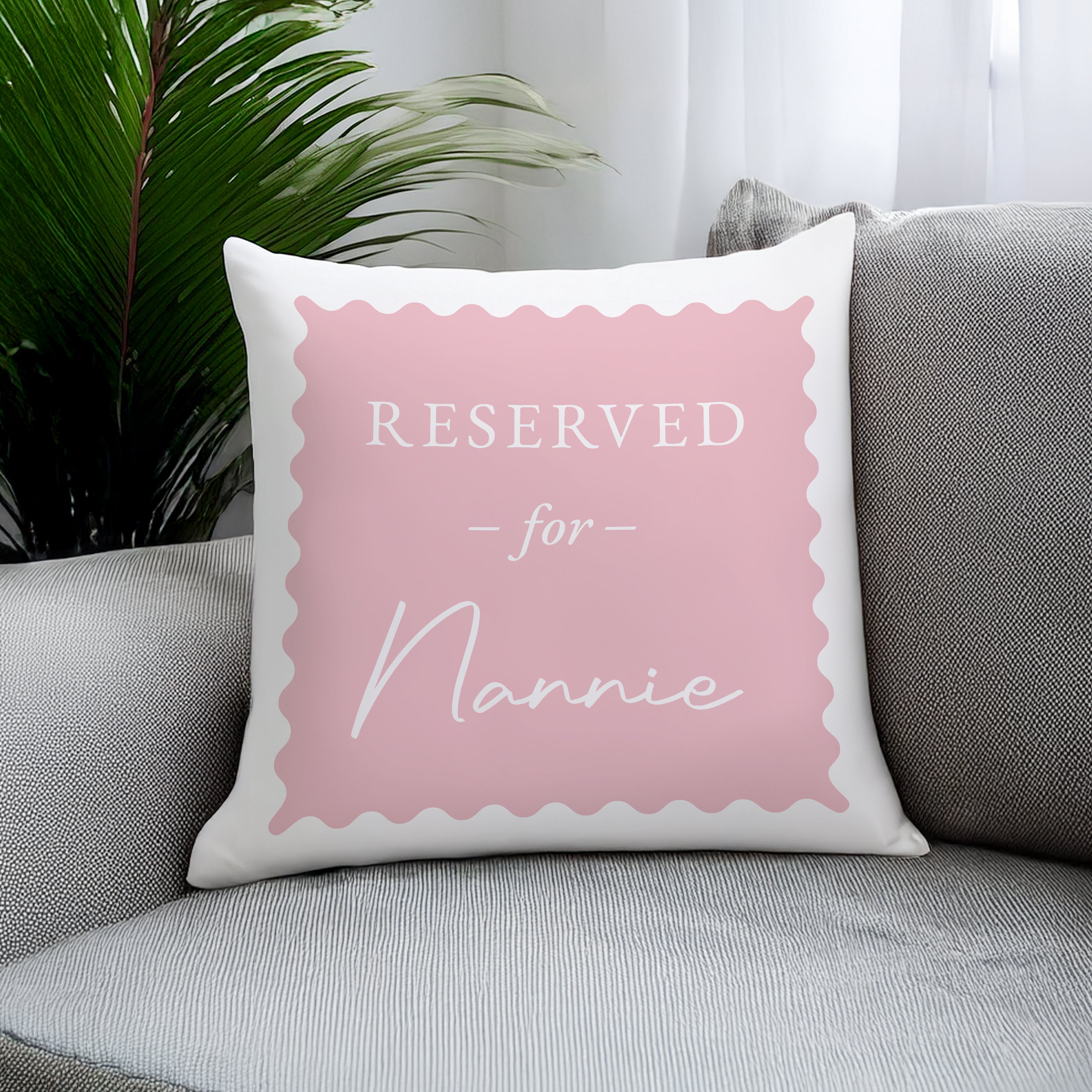 Personalised Pink Reserved For Cushion