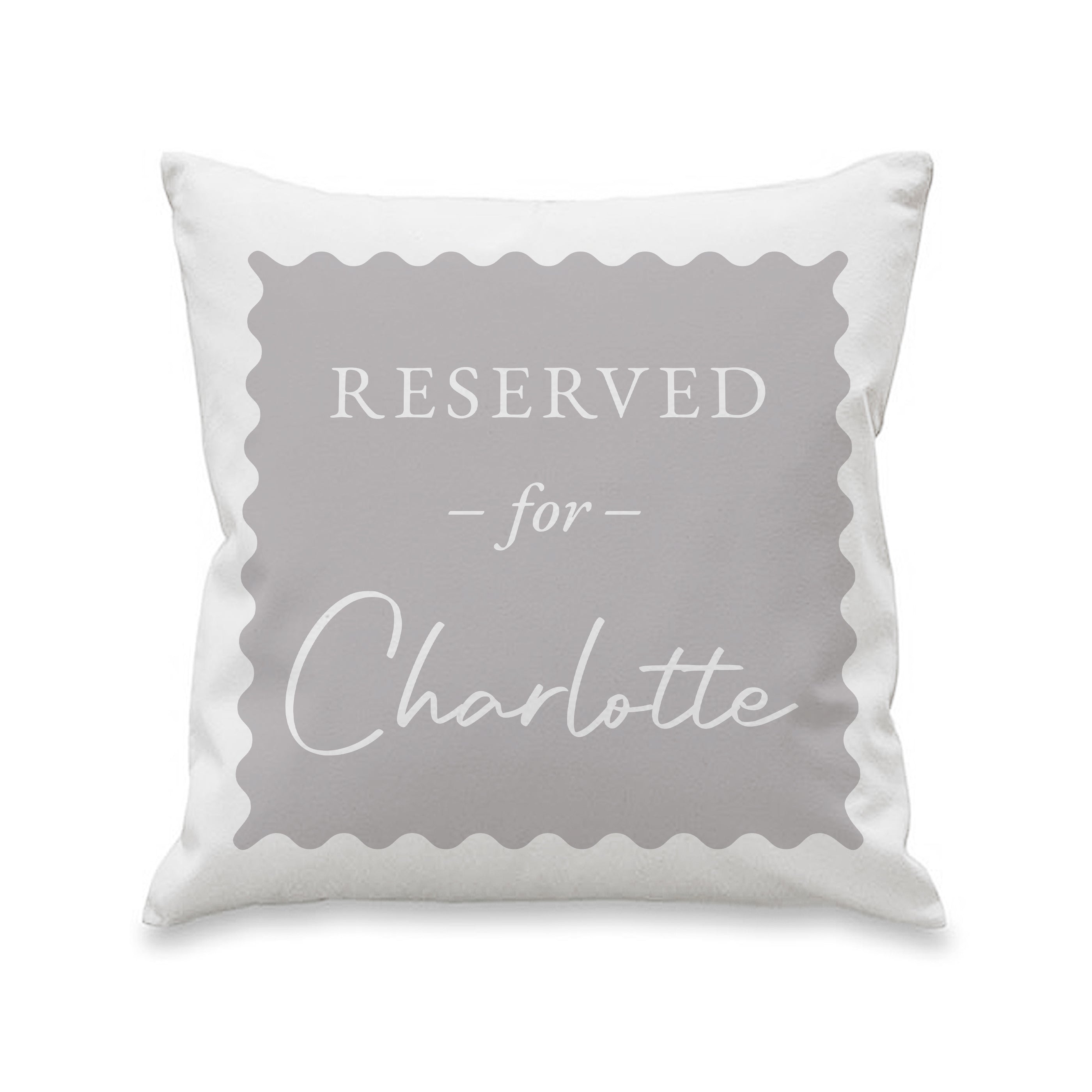 Personalised Grey Reserved For Cushion