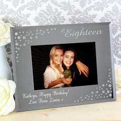 Personalised Eighteen 6x4 Glass Photo Frame