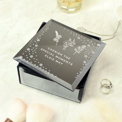 Personalised Floral Mirrored Trinket Box
