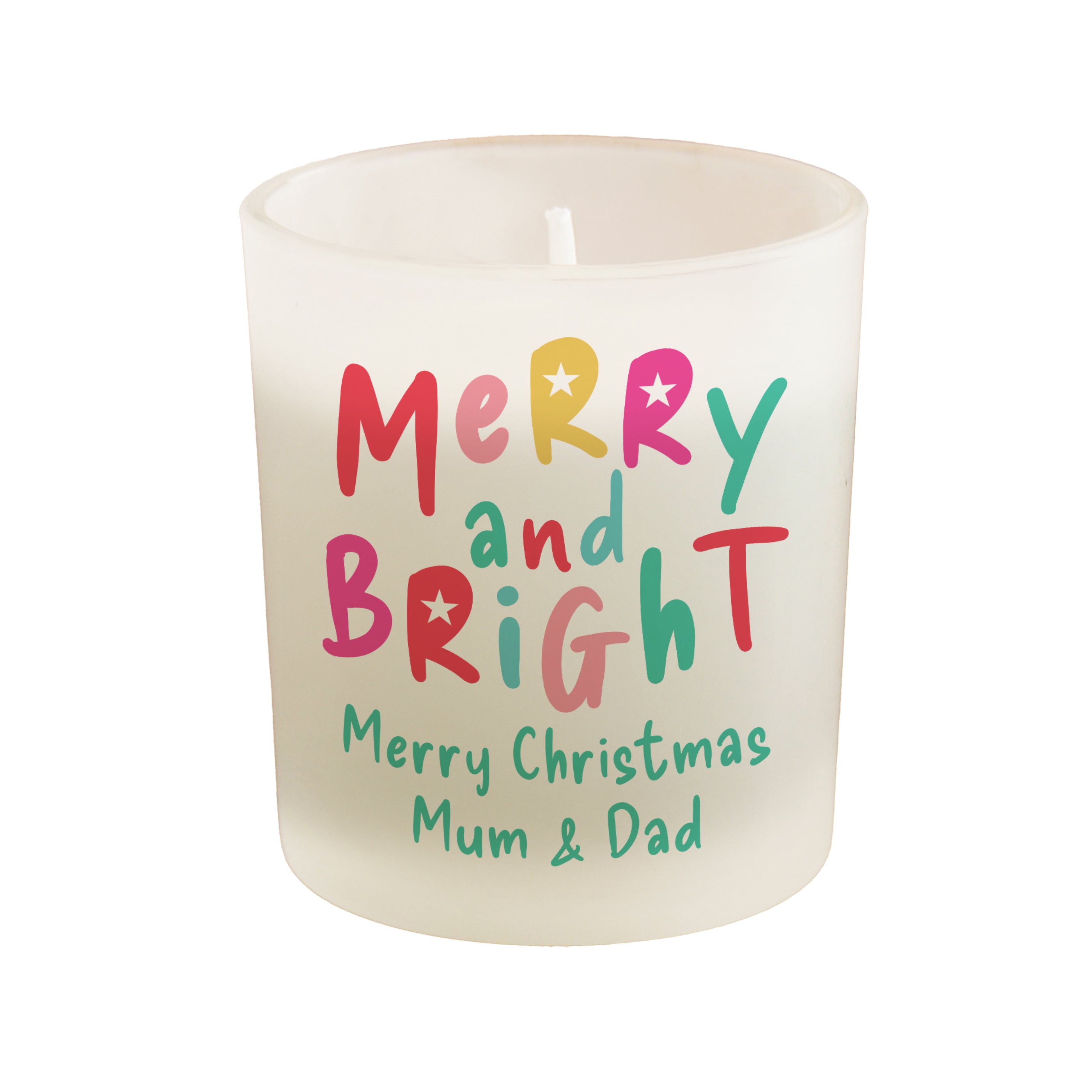 Personalised Merry & Bright Candle Jar