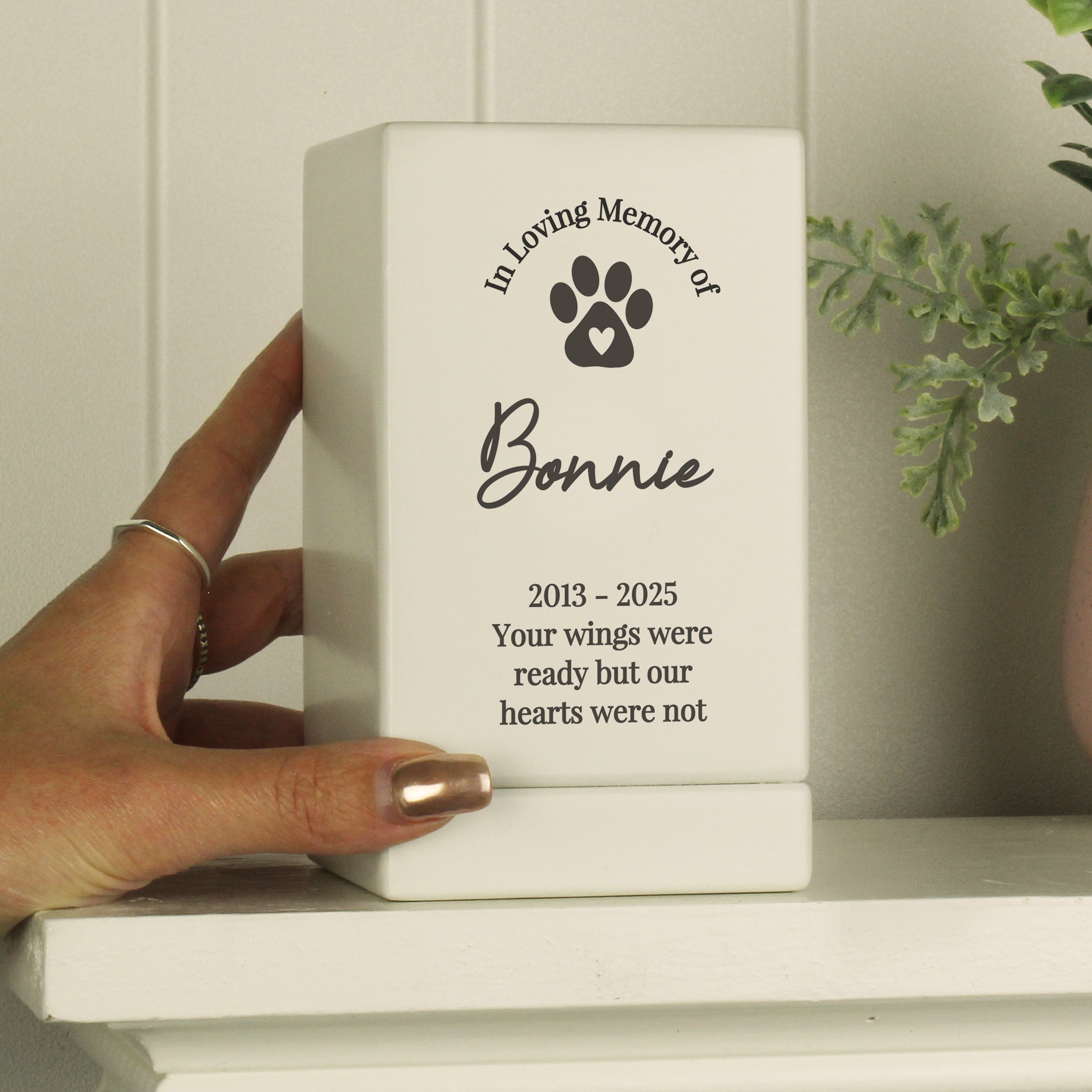 Personalised Pet Memorial Small Wooden Urn
