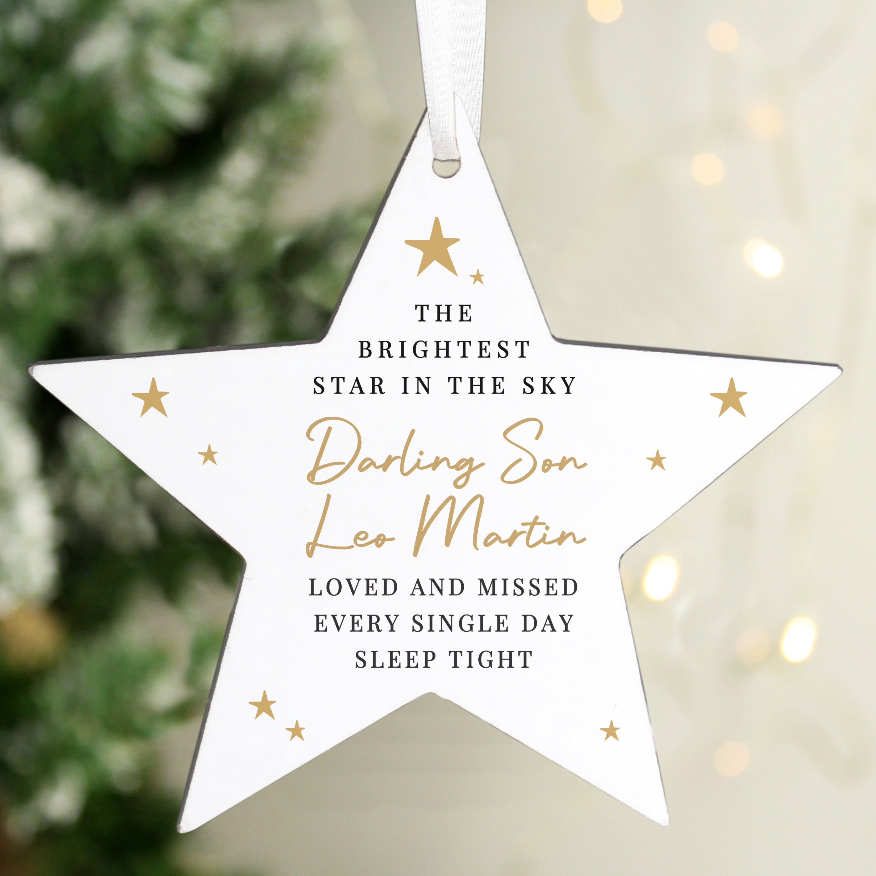 Personalised Christmas Memorial Star Ornament