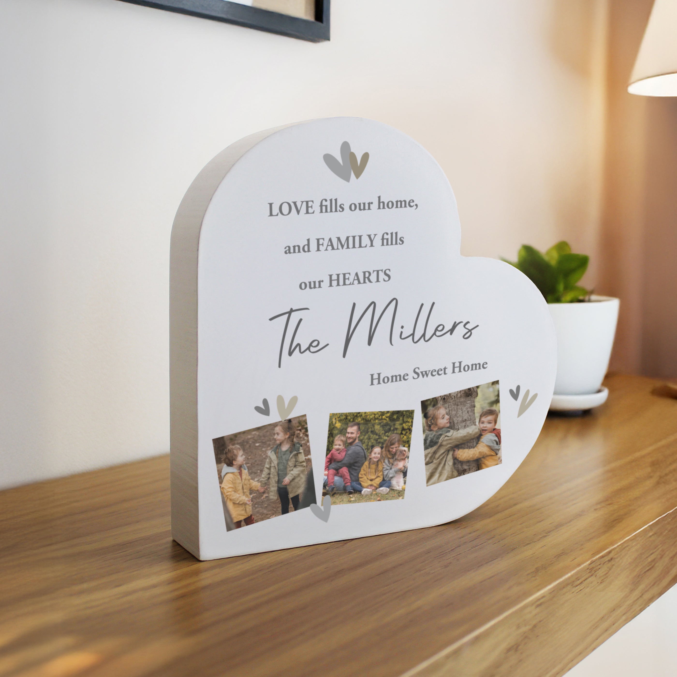 Personalised Photo Upload Grey Heart Ornament