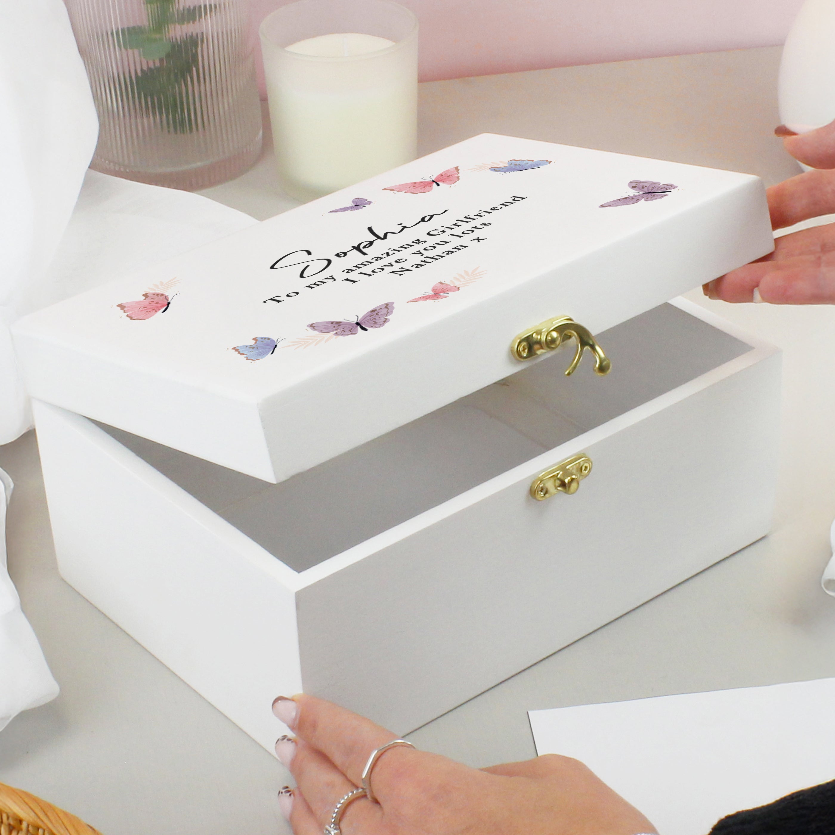 Personalised Butterfly Wooden Keepsake Box