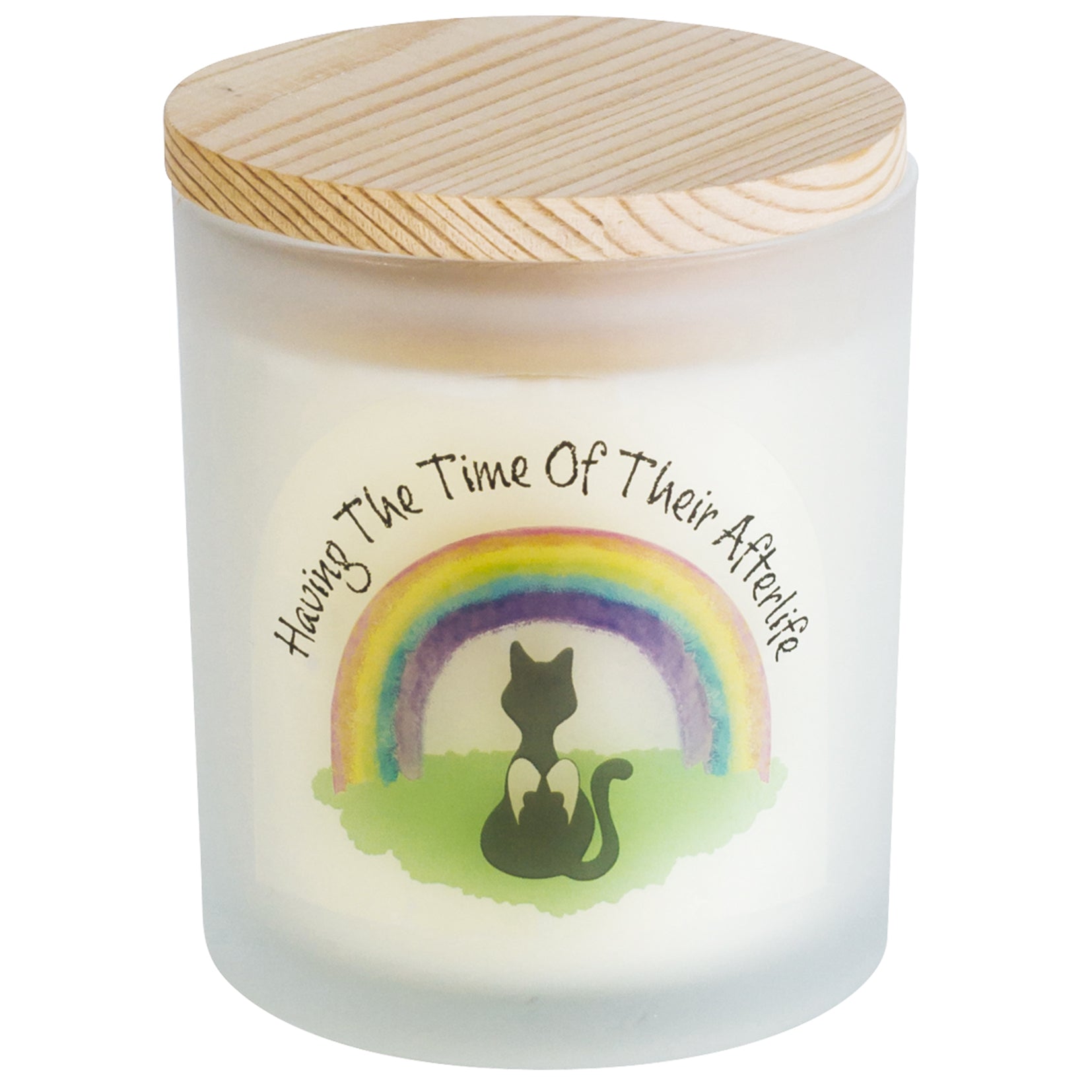 Rainbow Bridge Memorial Cat Candle