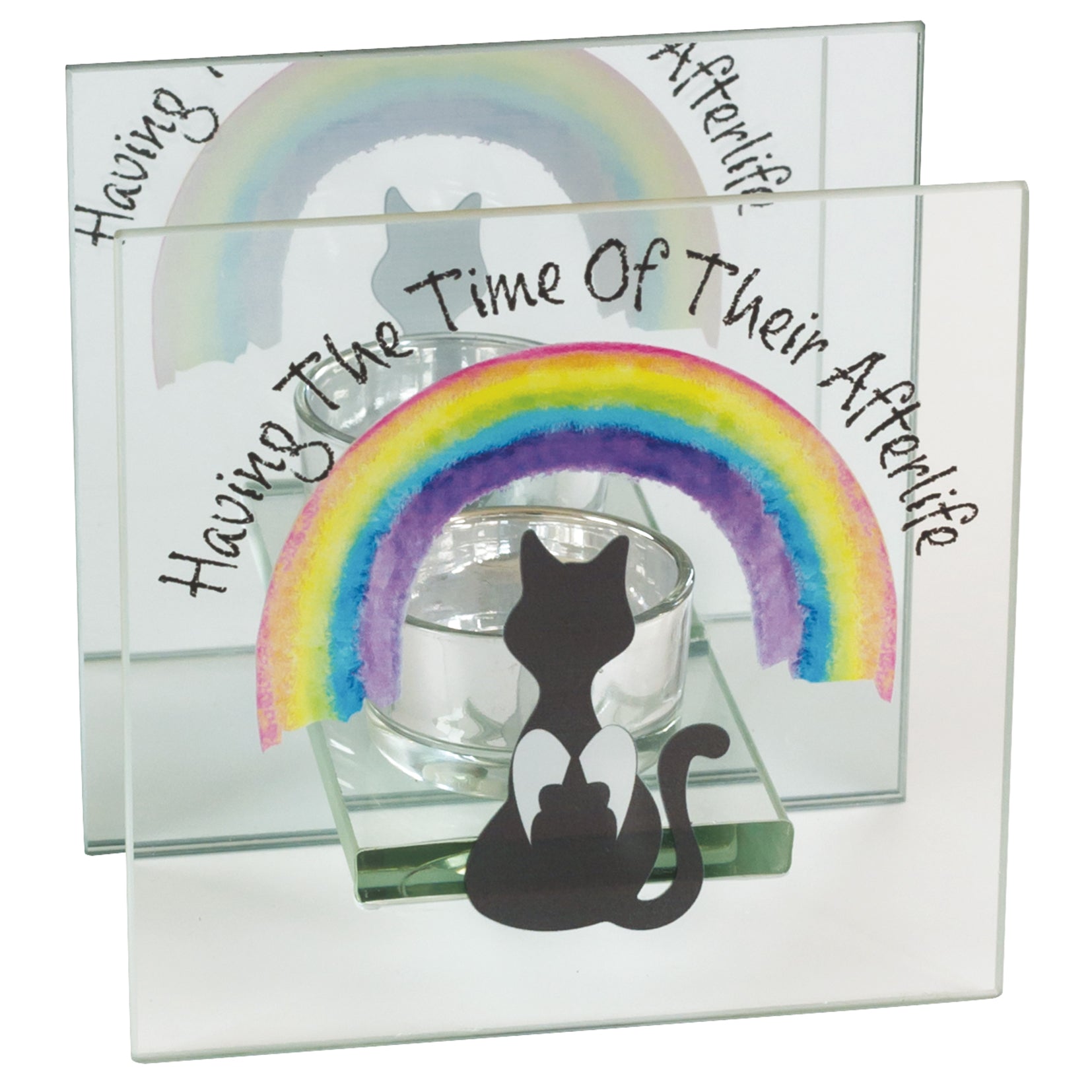 Rainbow Bridge Memorial Cat Tealight Holder