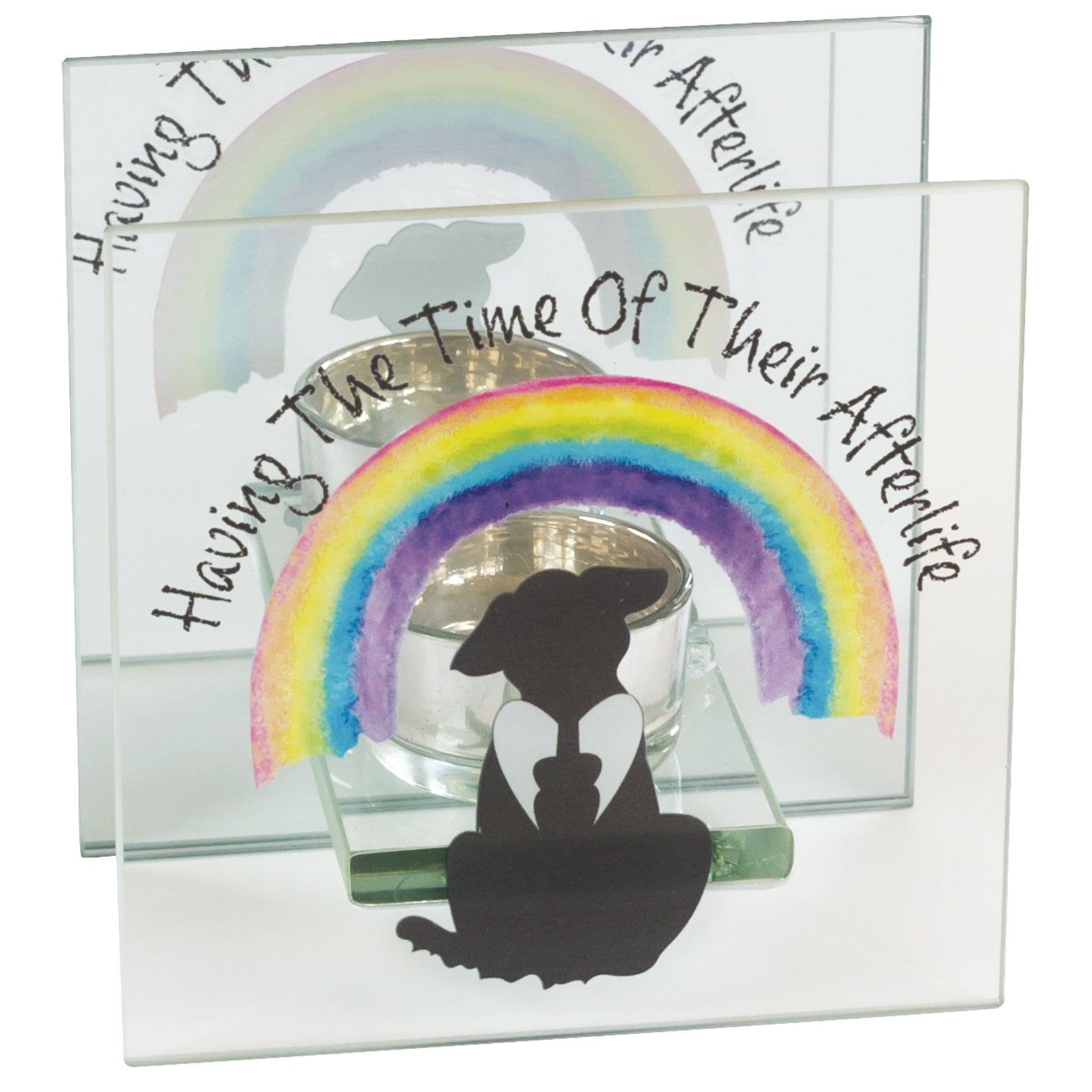 Rainbow Bridge Memorial Dog Tealight Holder