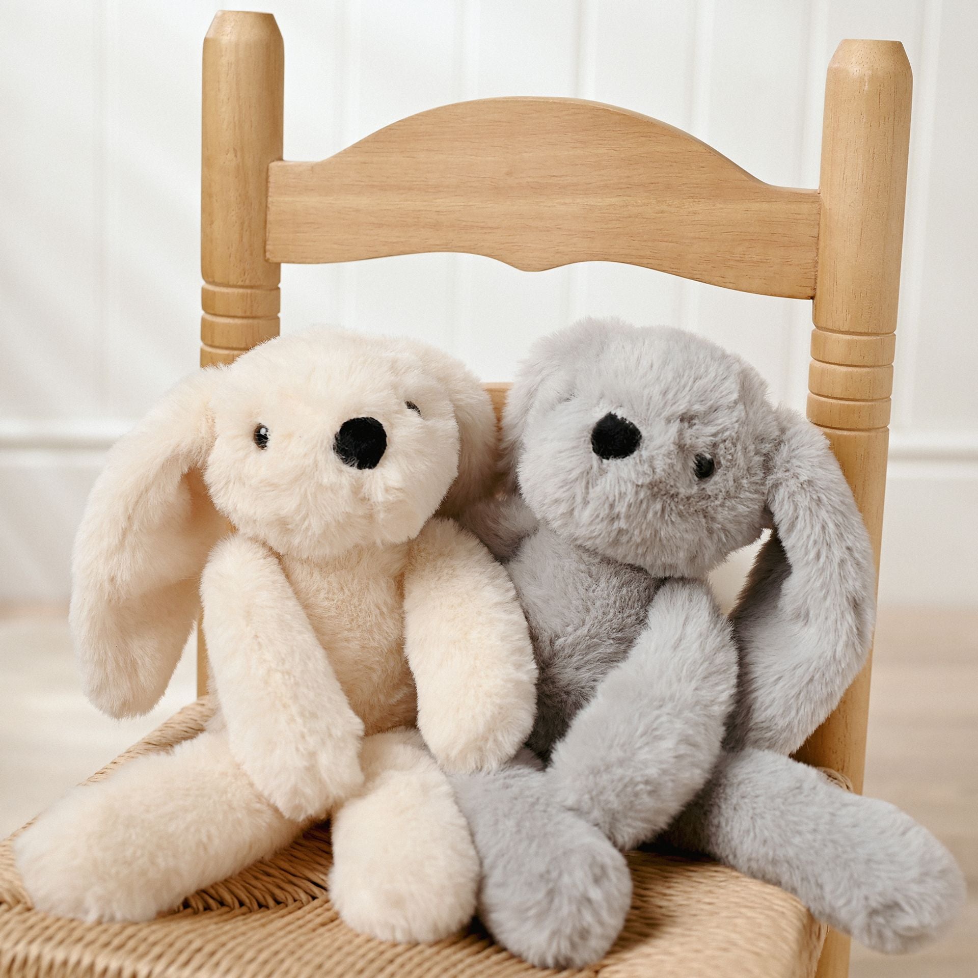 Theo The Plush Long  Leg Grey Bunny  35 cm