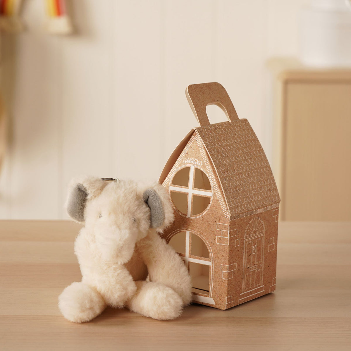 Ellie The Plush Cream Elephant Keyring