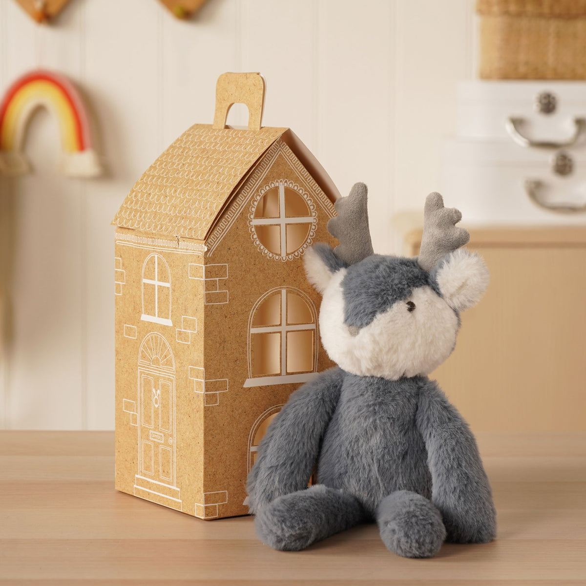 Blitzen The Plush Long Leg Petrol Blue Reindeer