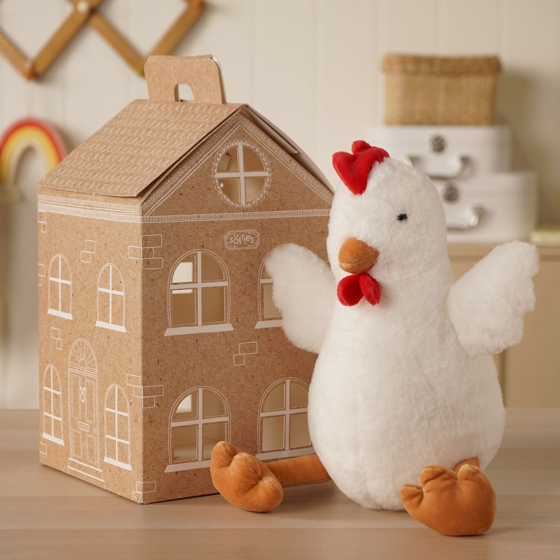 Jen The Plush Sitting Hen 28cm