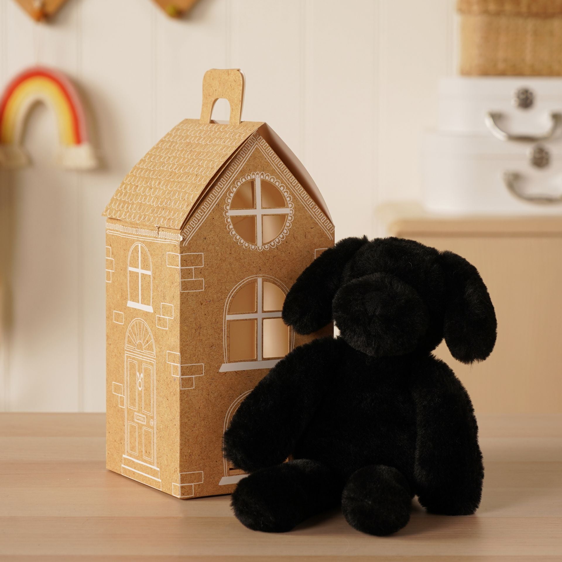 Monty The Plush Long Leg Black Puppy 30cm