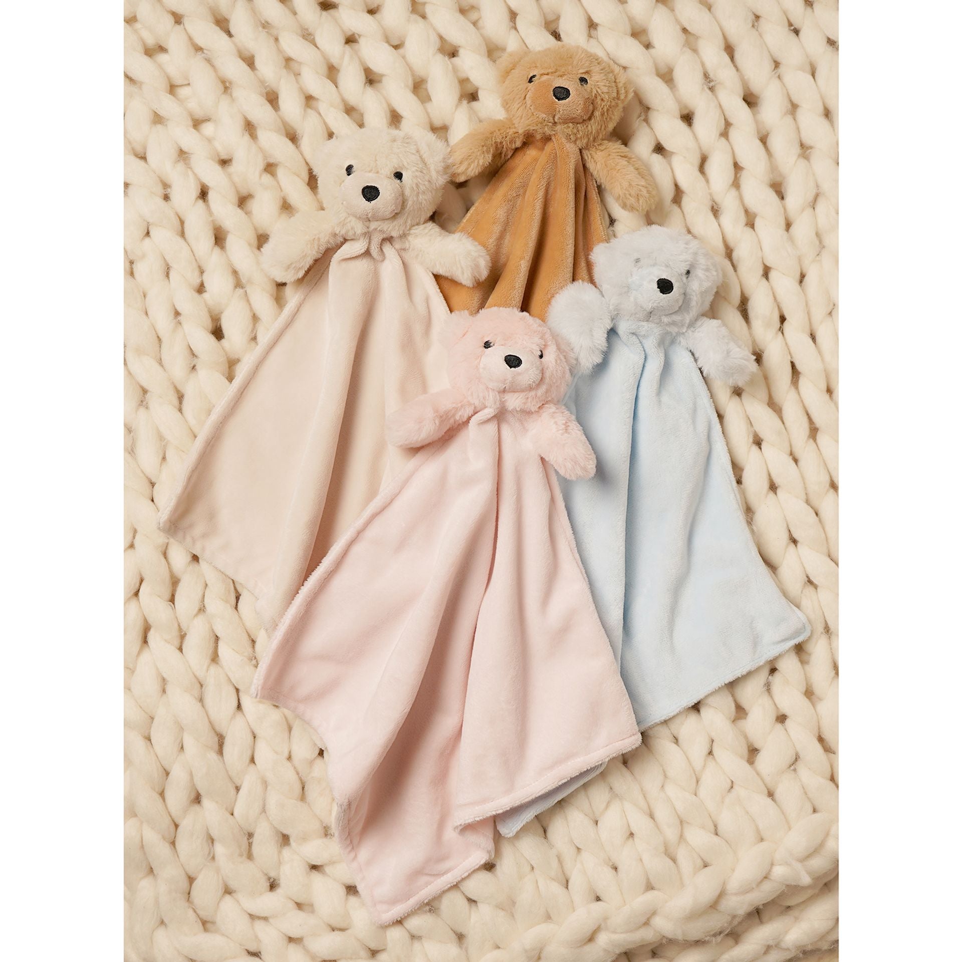 Softies Baby Comforter - Hudson Bear - Light Brown Two Side Short Plush 27cm x 27cm
