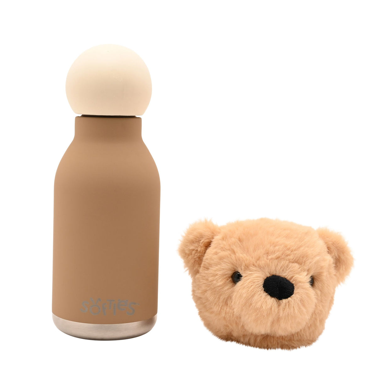 Hudson The Plush Teddy Light Brown Stainless Steel Water Bottle 23cm / 450ml