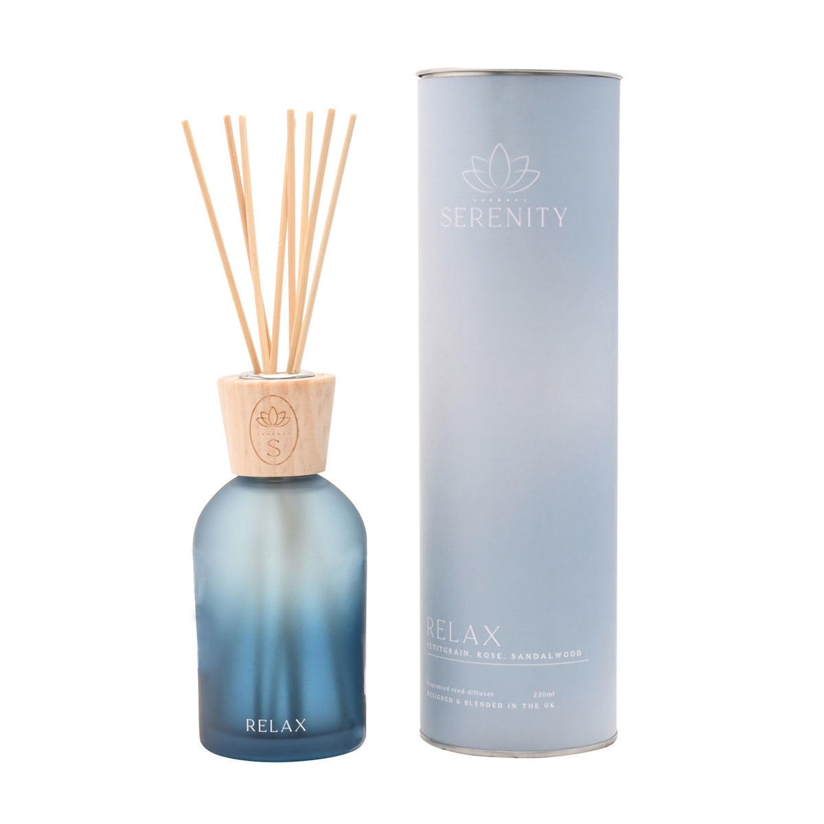 Serenity Relax Diffuser 220ml Petitgrain, Rose & Sandalwood