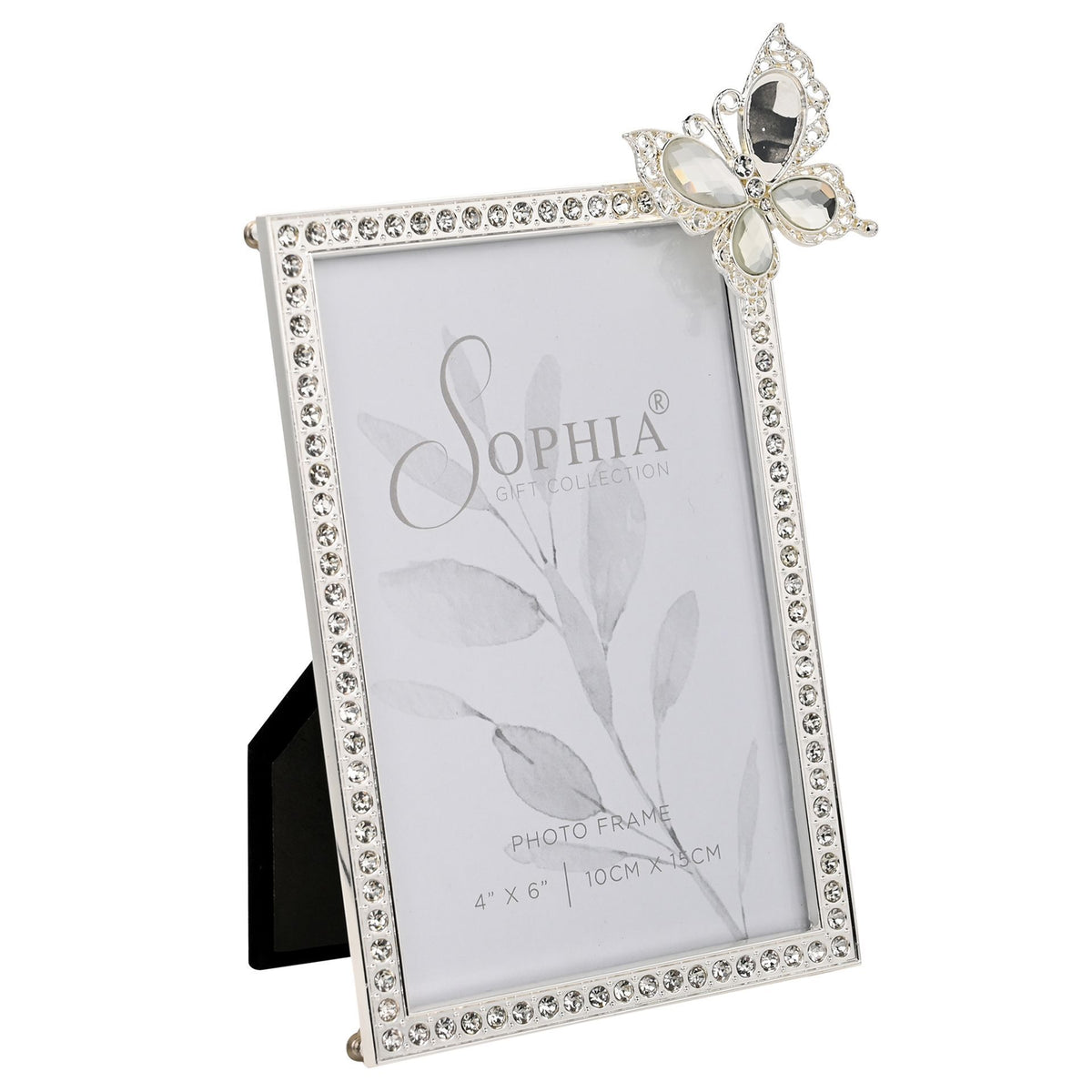 Sophia Crystal Photo Frame with Butterfly 4" x 6"