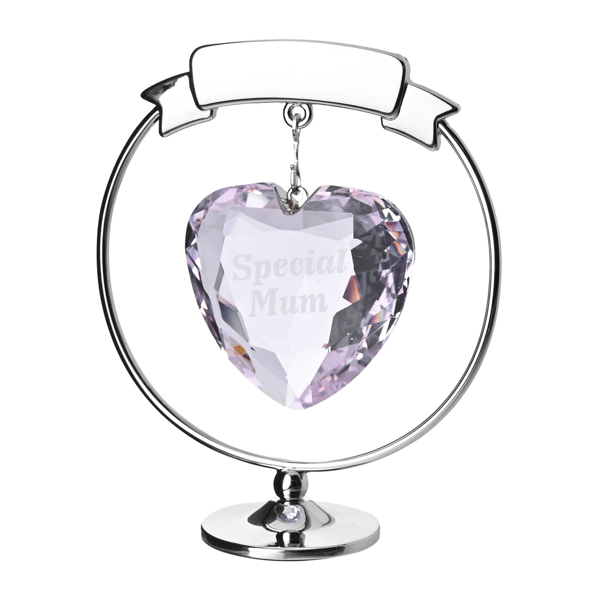 Crystocraft Chrome Plated Circle & Heart - Special Mum