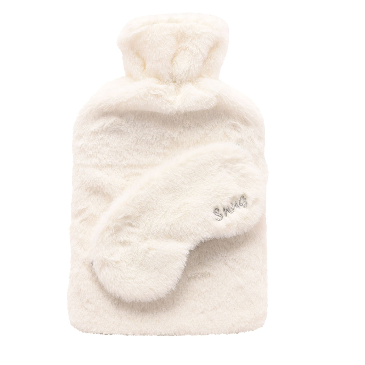 Sophia Layers Snug Hot Water Bottle & Eye Mask Set - White