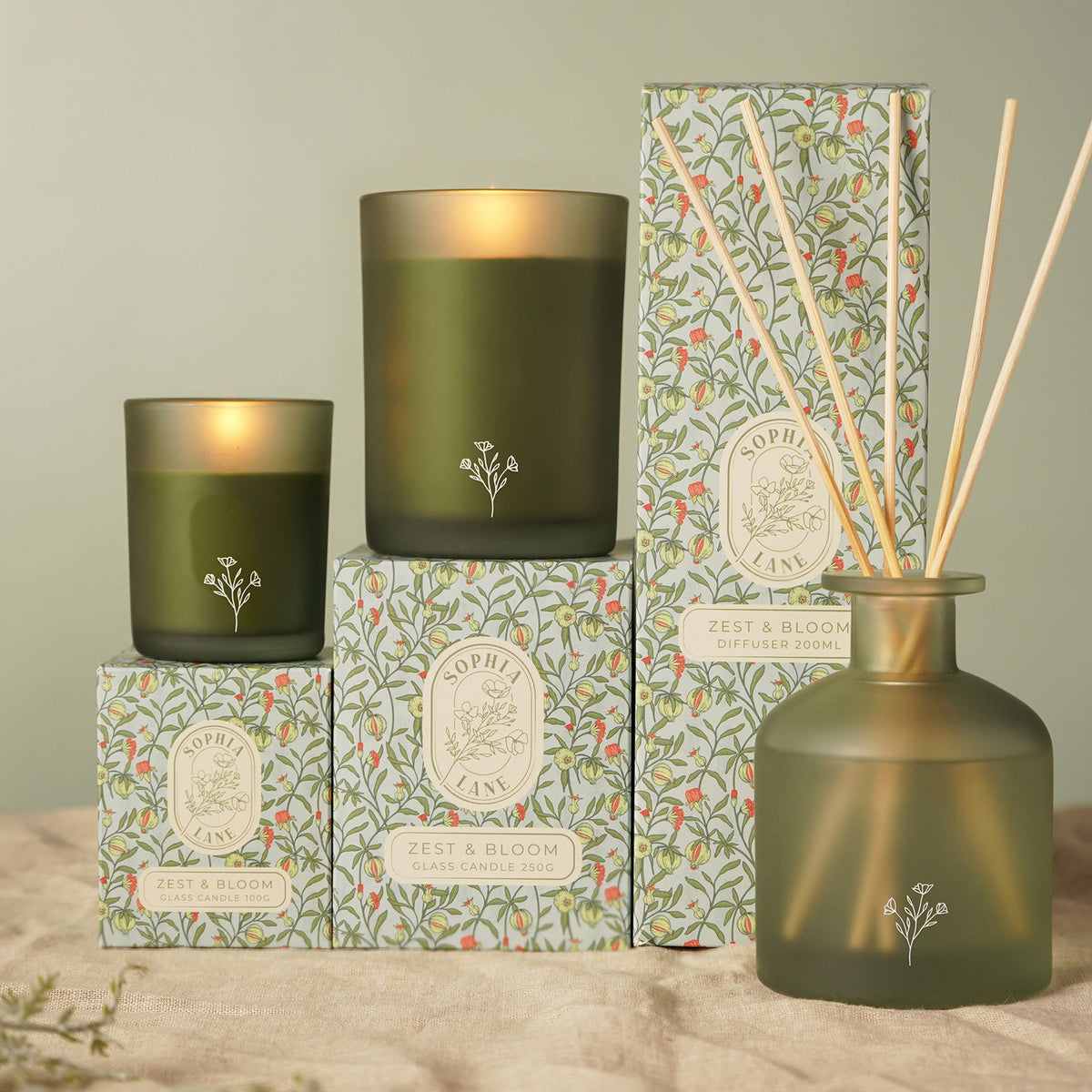 Sophia Lane Zest & Bloom Floral Candle - 250g