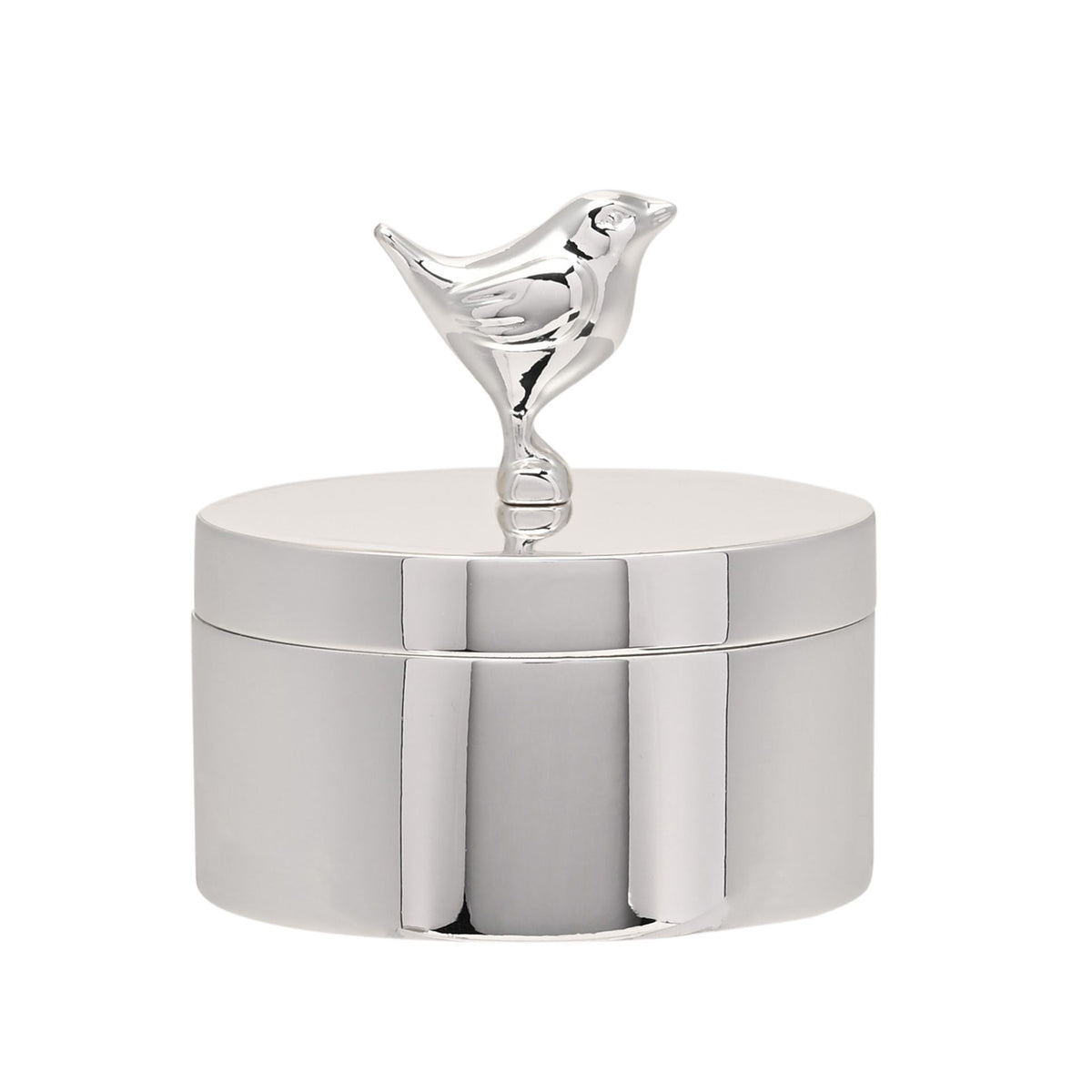Sophia Silverplated Robin Round Trinket Box