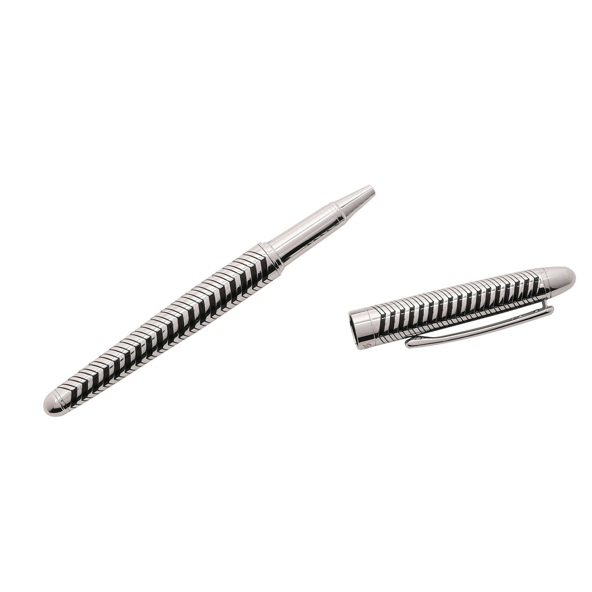 Stratton Roller Ball Pen - Silver & Black