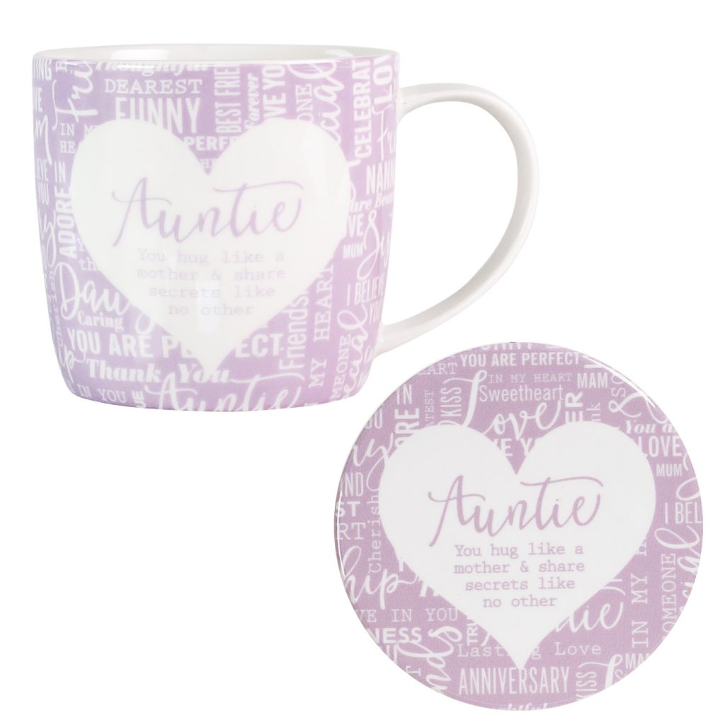 Said with Sentiment Ceramic Mug and Coaster Set Auntie