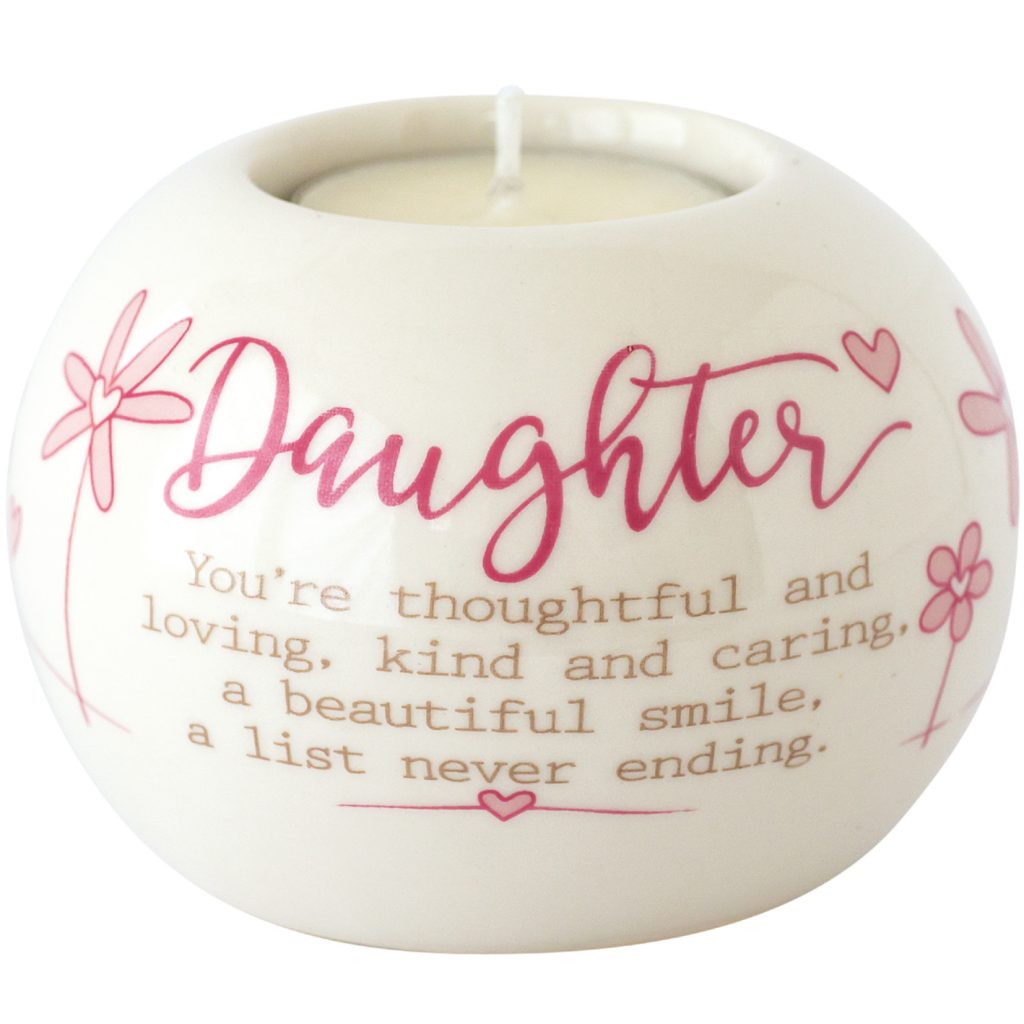 Said with Sentiment Ceramic Tea Light Holder Daughter