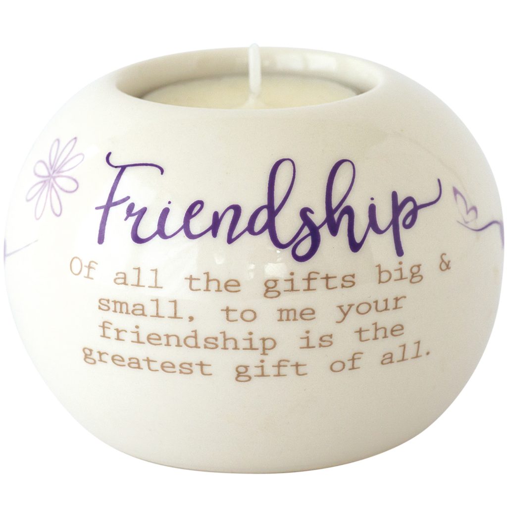Said with Sentiment Ceramic Tea Light Holder Friendship